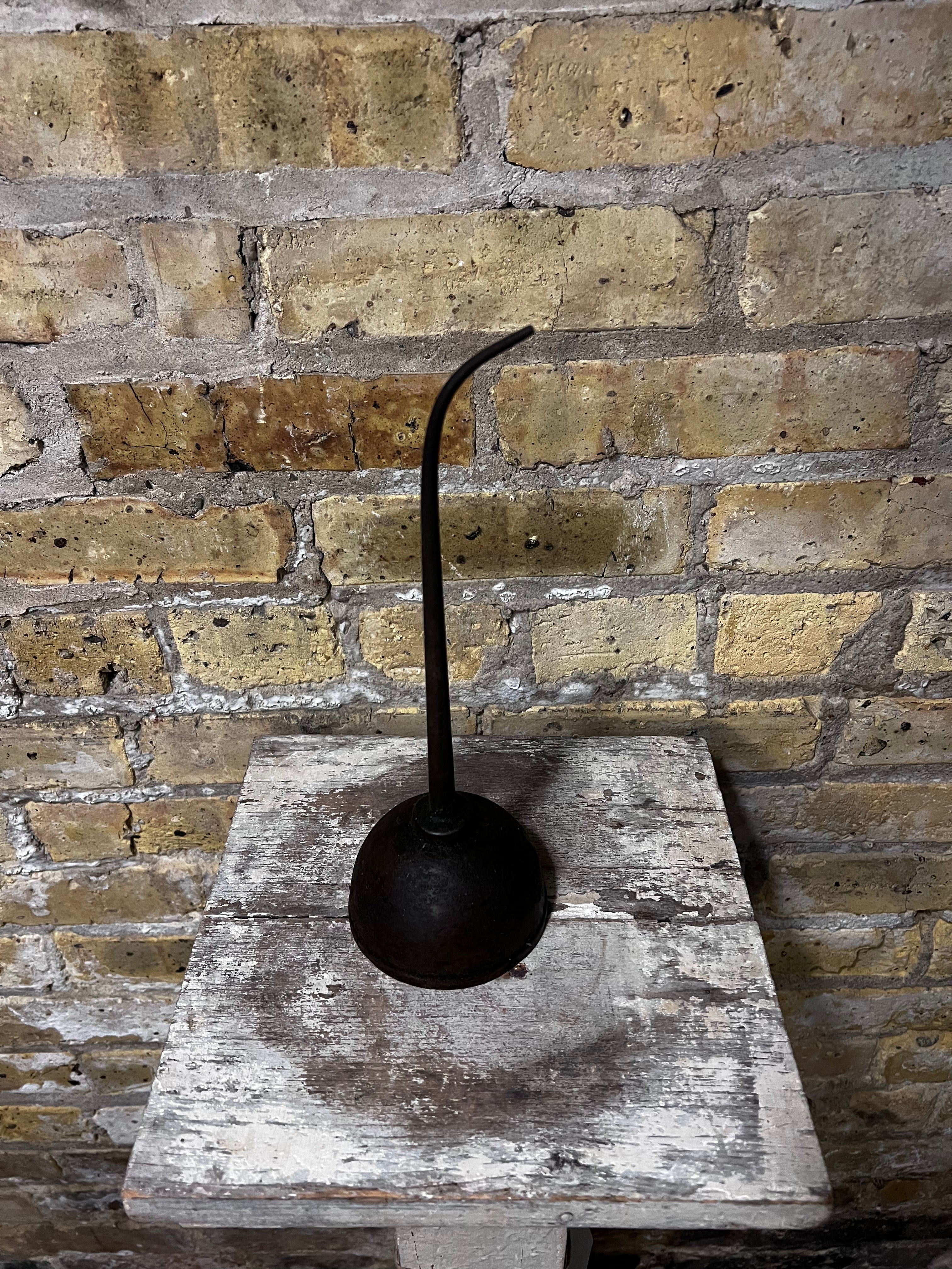 Vintage Metal Oil Can - Black
