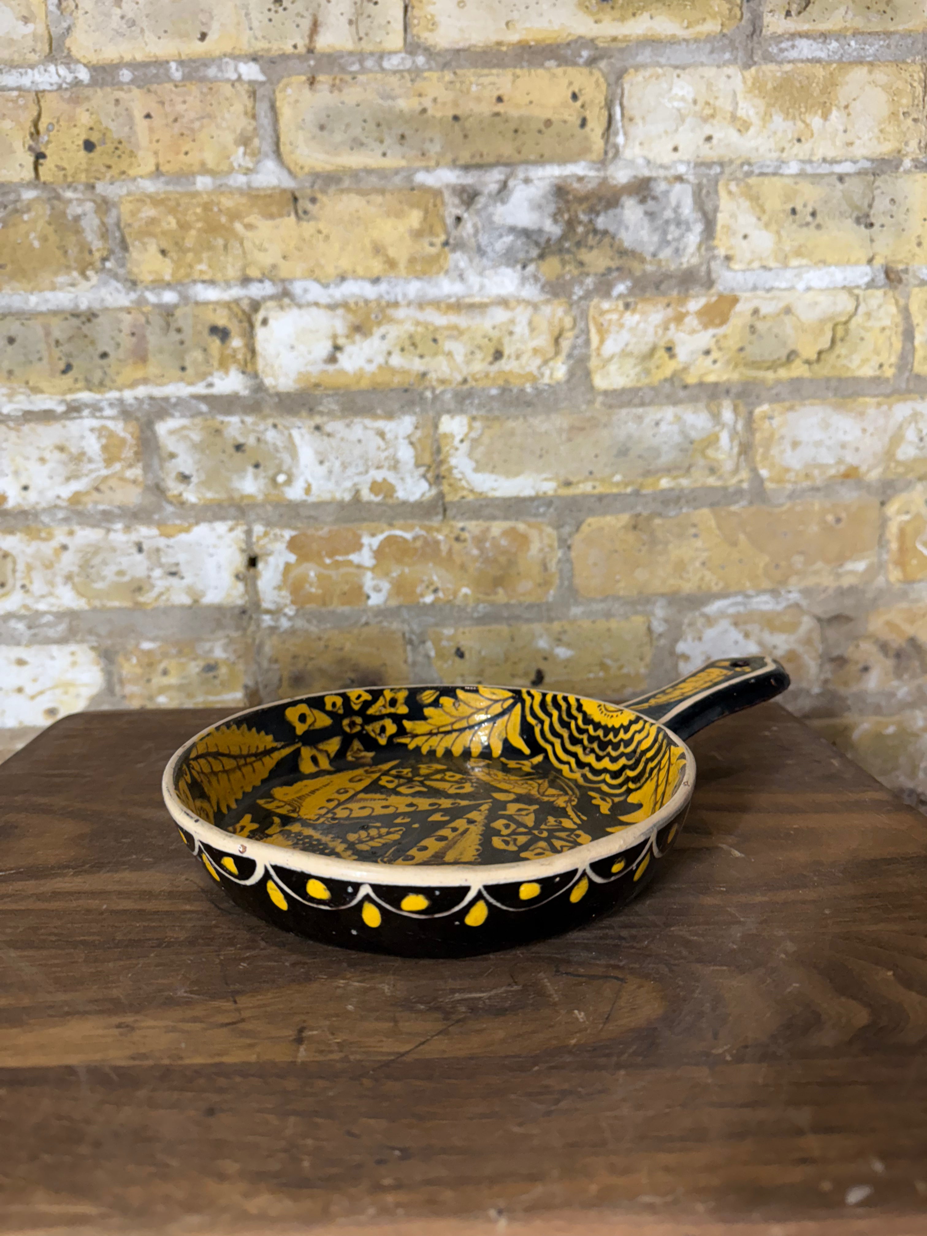 Vintage Mexican Pottery Tlaquapaque Skillet