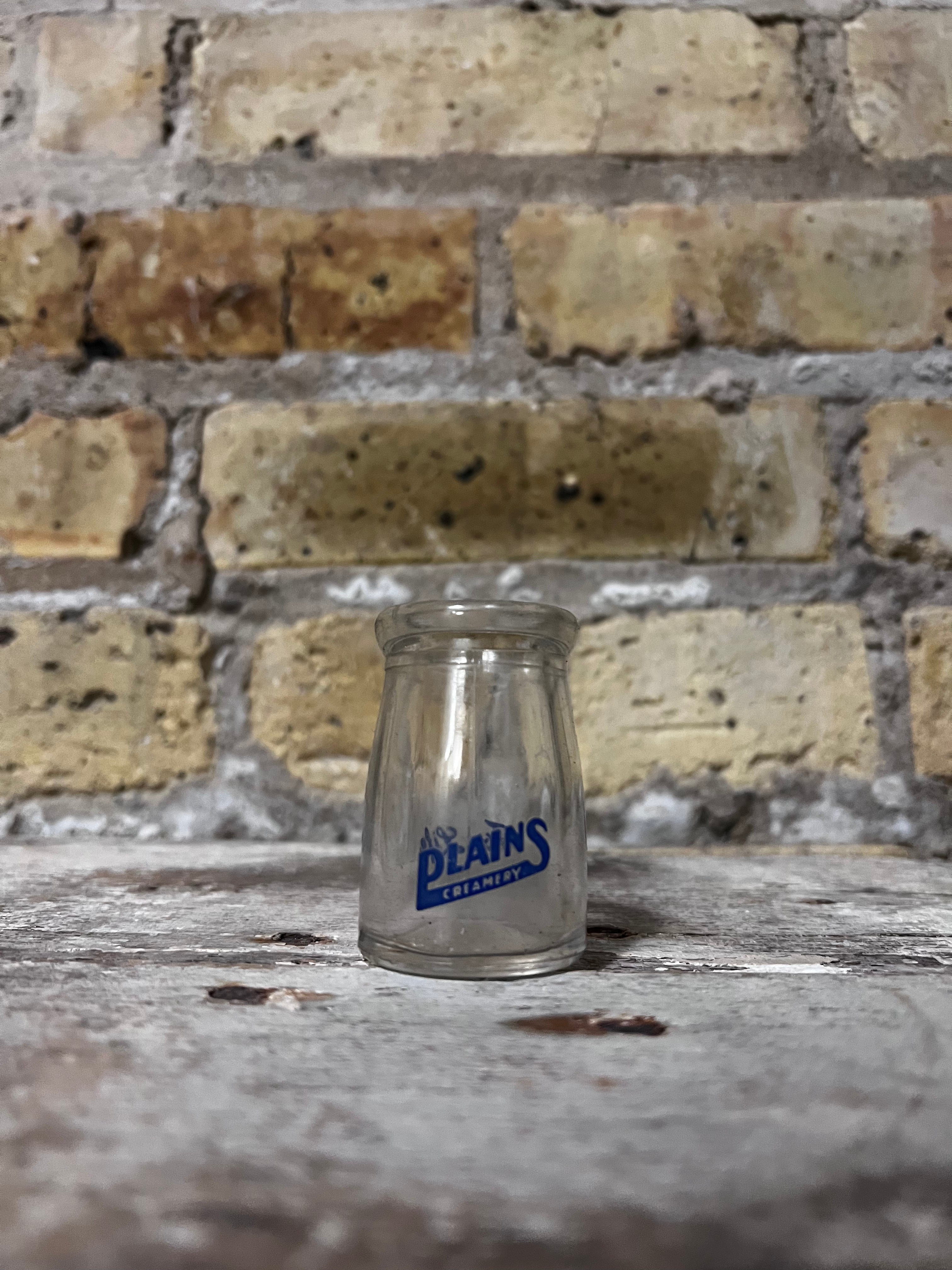 Vintage Plains Creamery Dairy Round Glass Milk Creamer