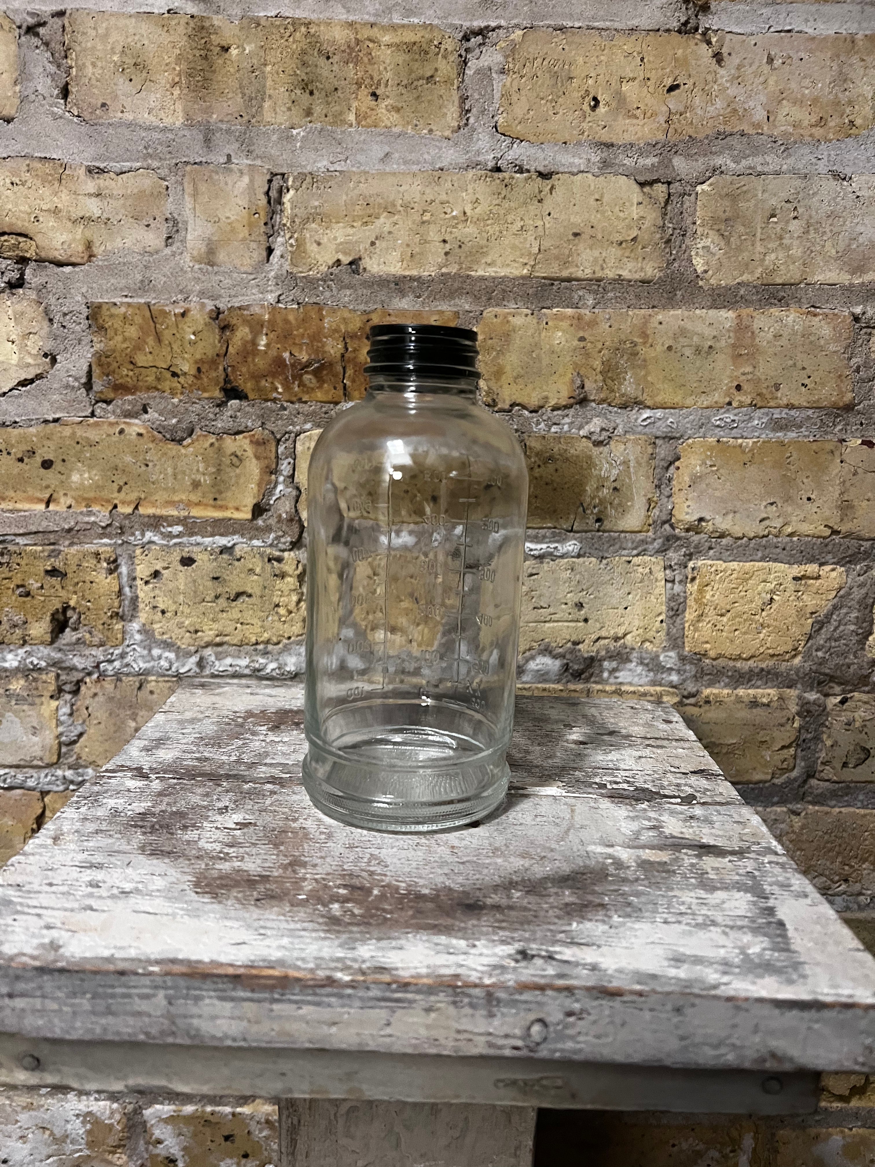 Vintage Glass IV Bottle with Lid