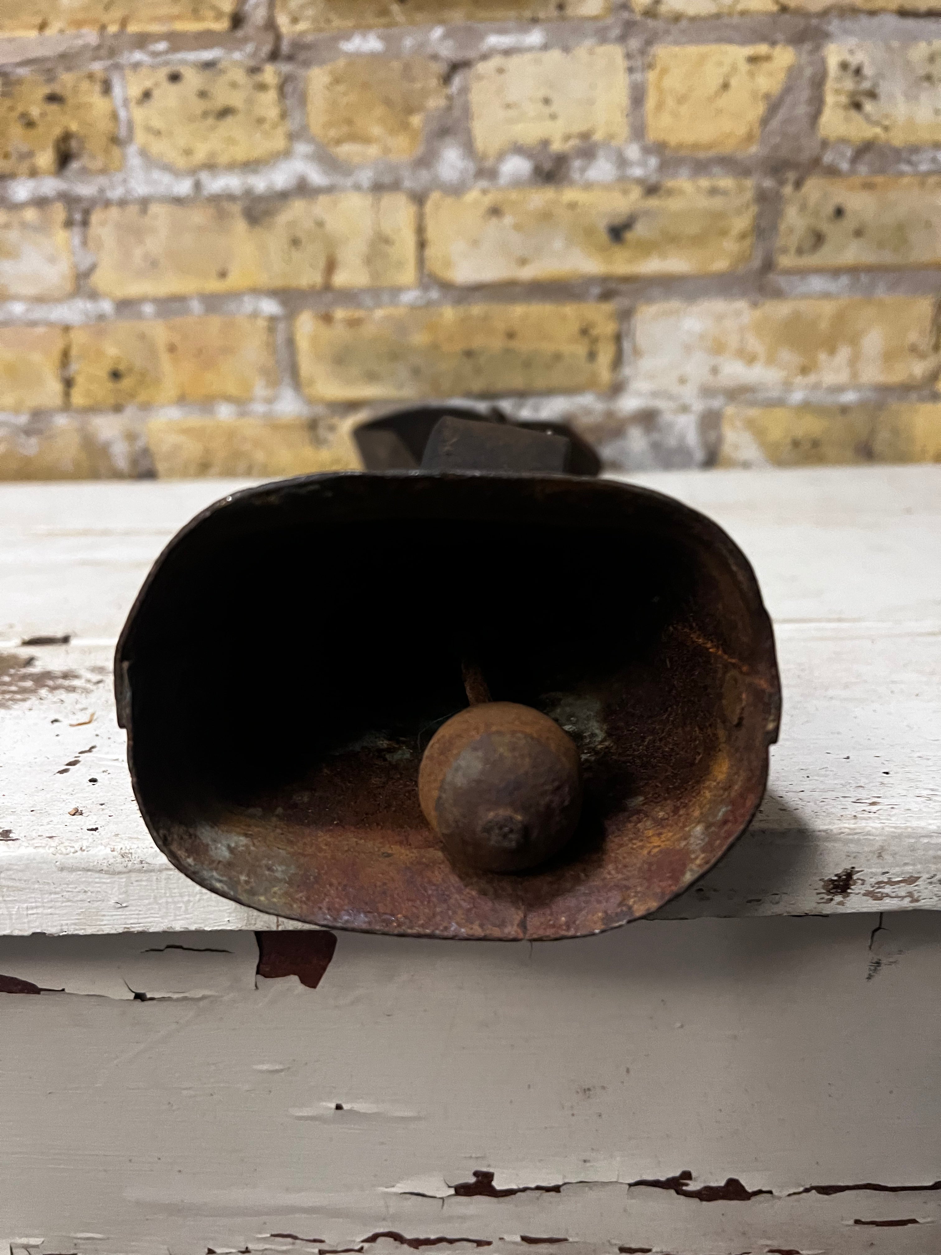Vintage Cow Bell Collar on a Leather Strap