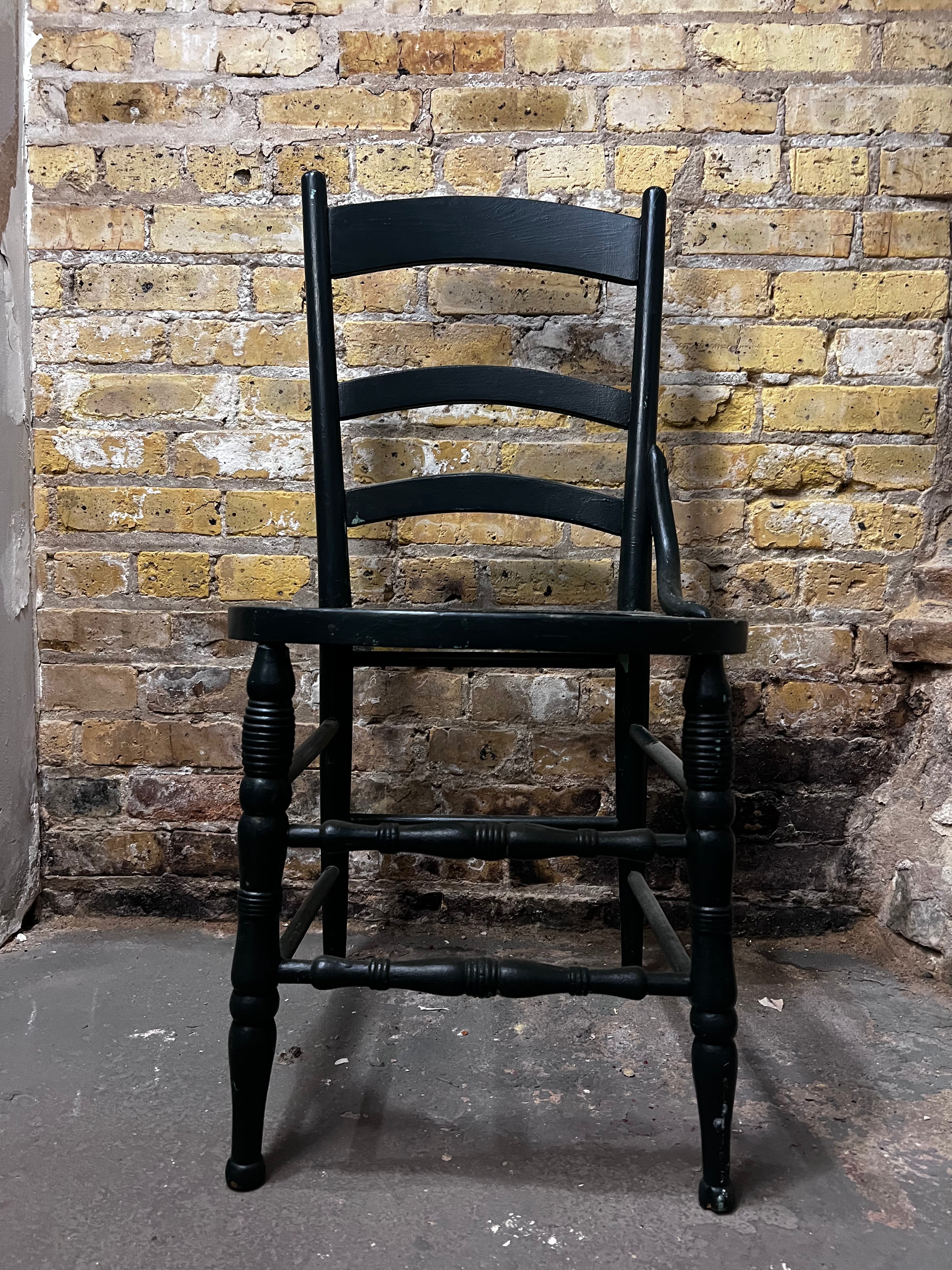 Green Oak Rush Seat Side Chair