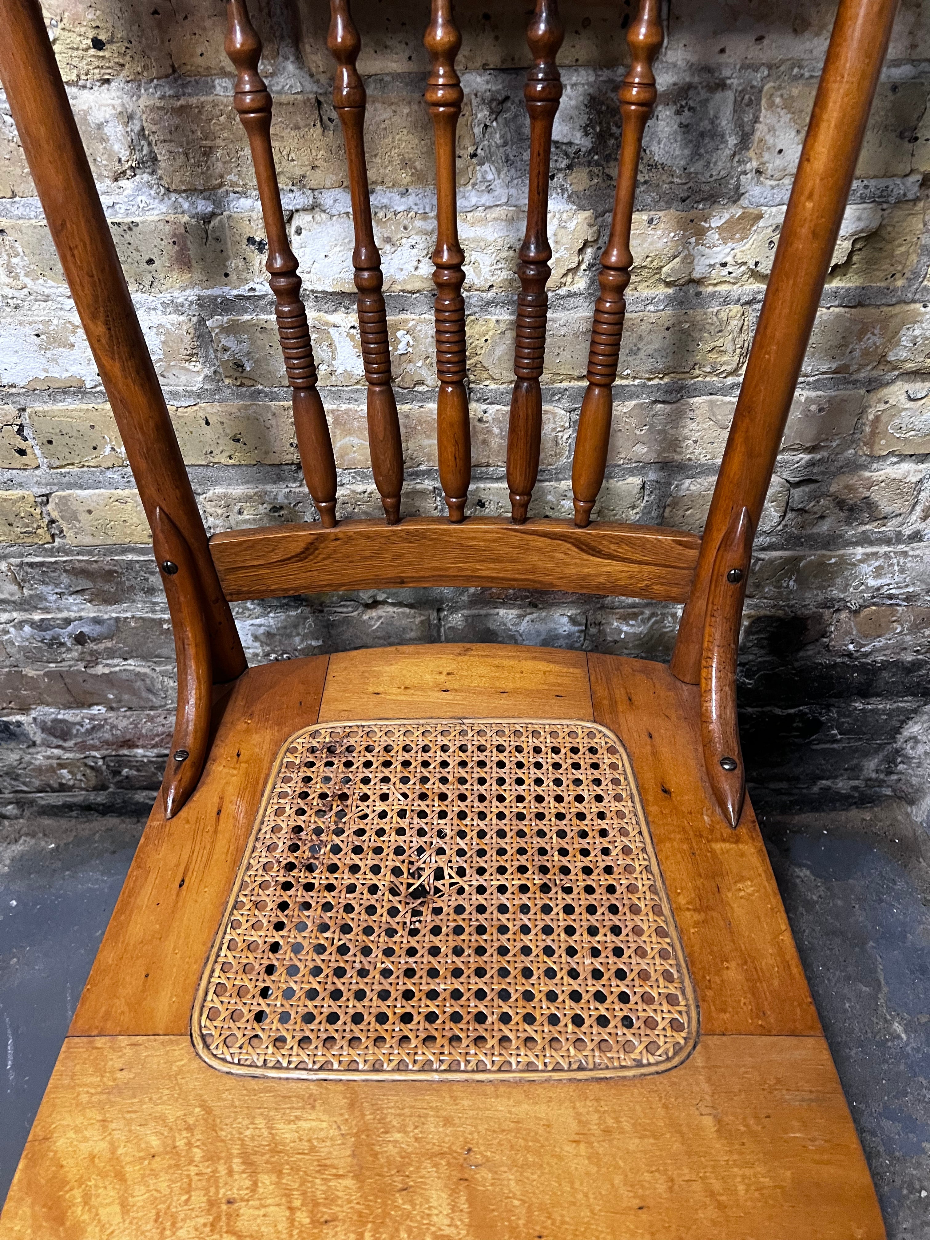 Antique Oak Pressed Back Armchair