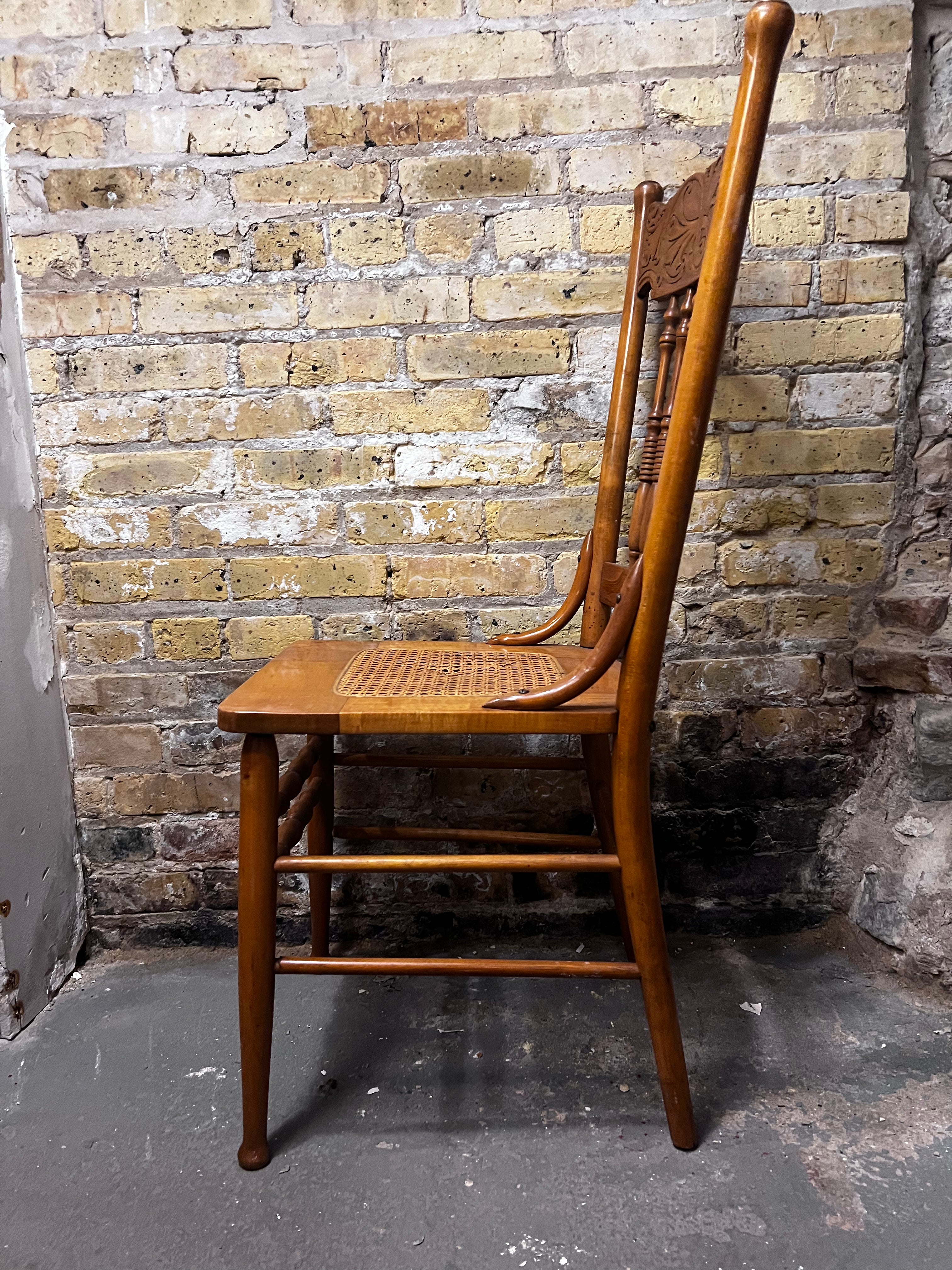 Antique Oak Pressed Back Armchair