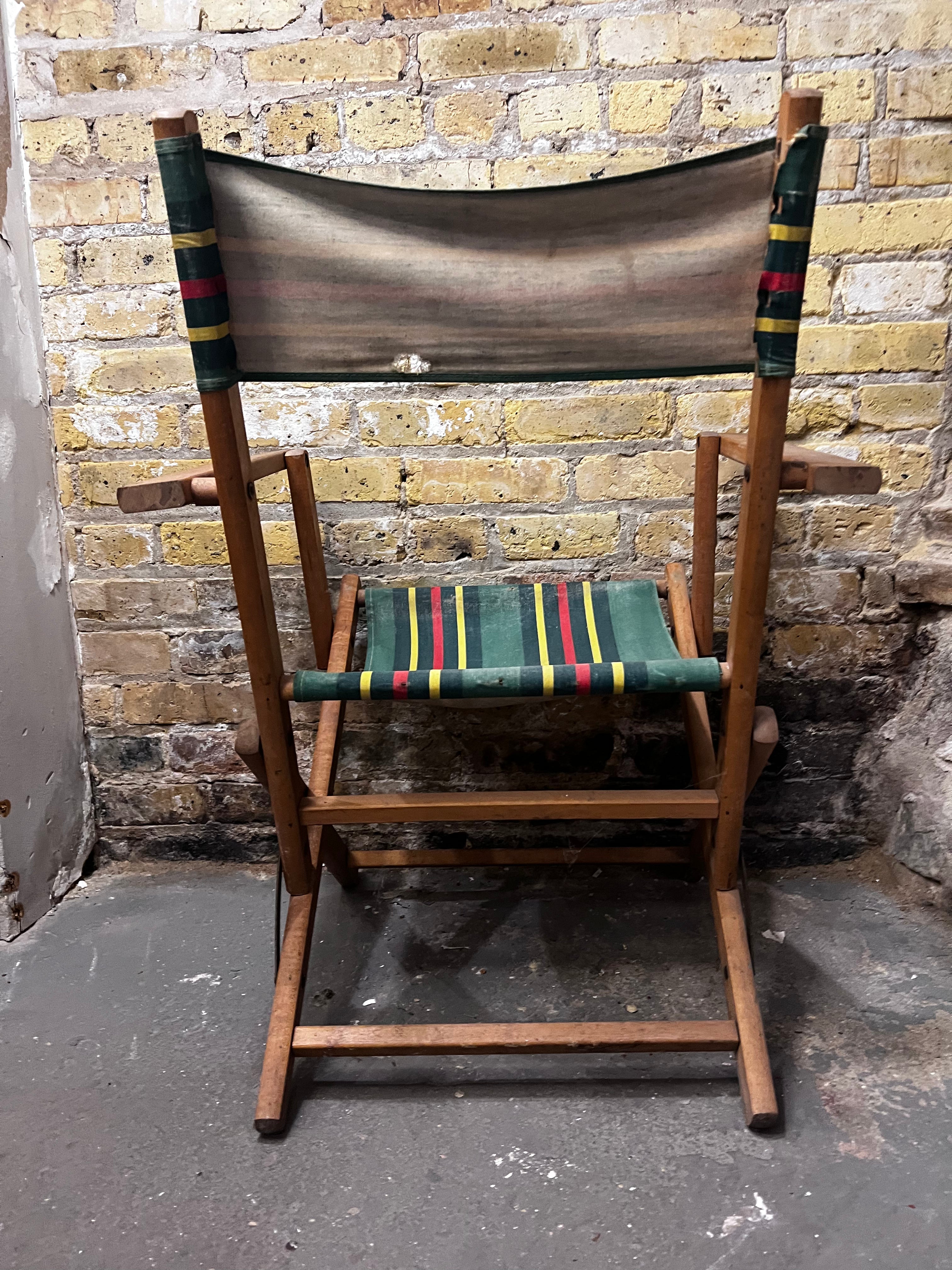 Antique Wooden Folding Beach Chair