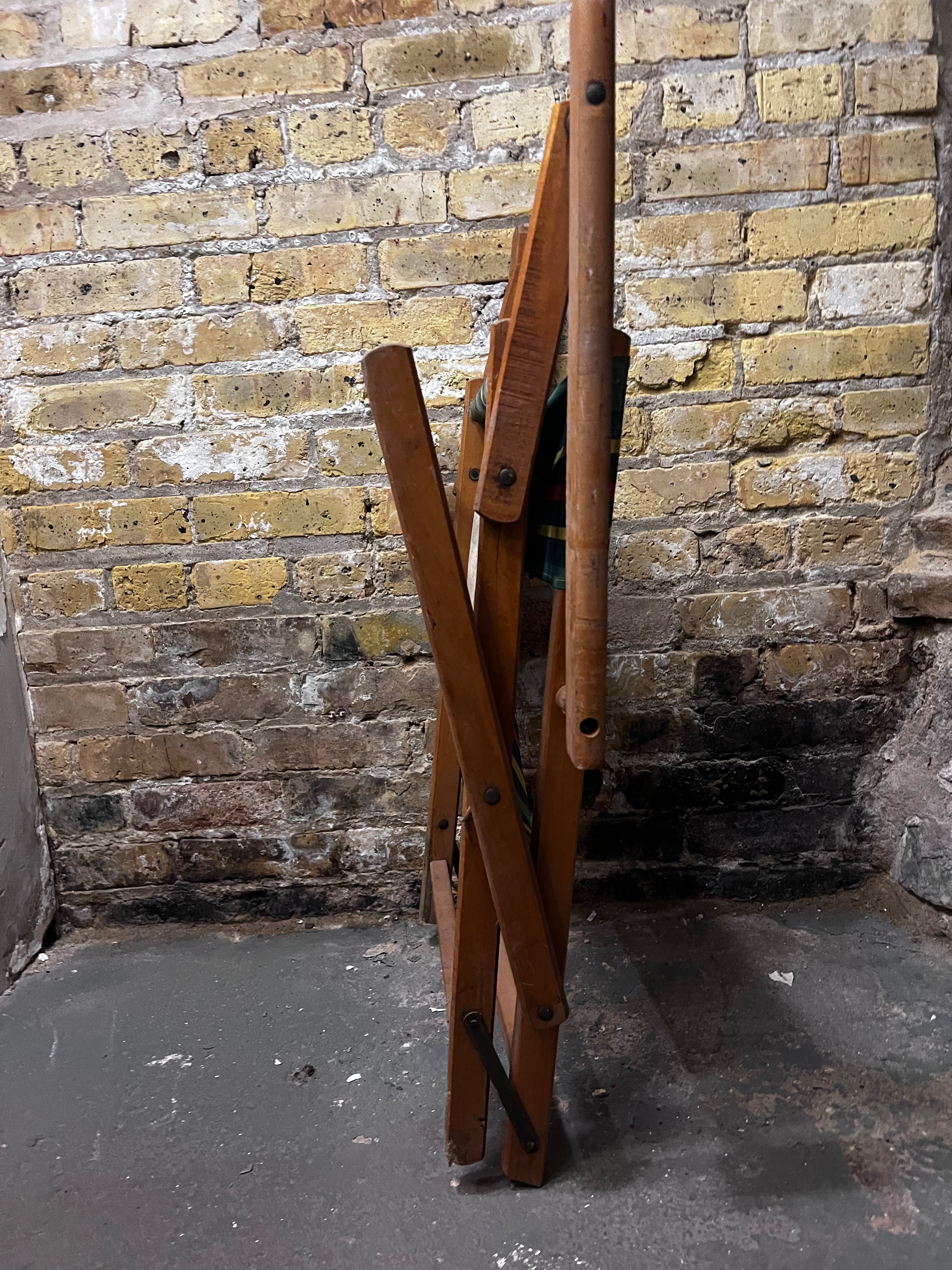Antique Wooden Folding Beach Chair