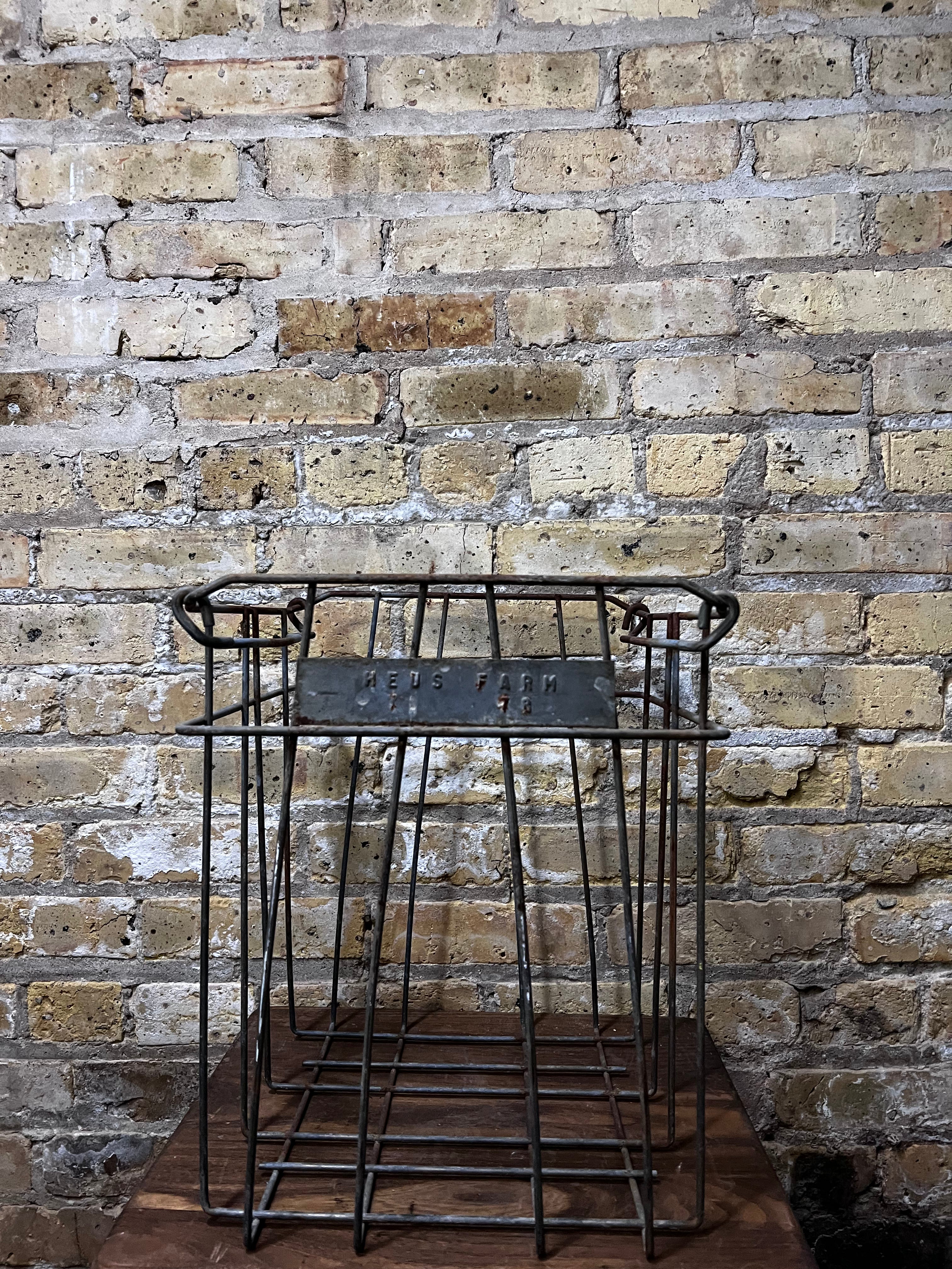 Vintage Metal Egg Crate
