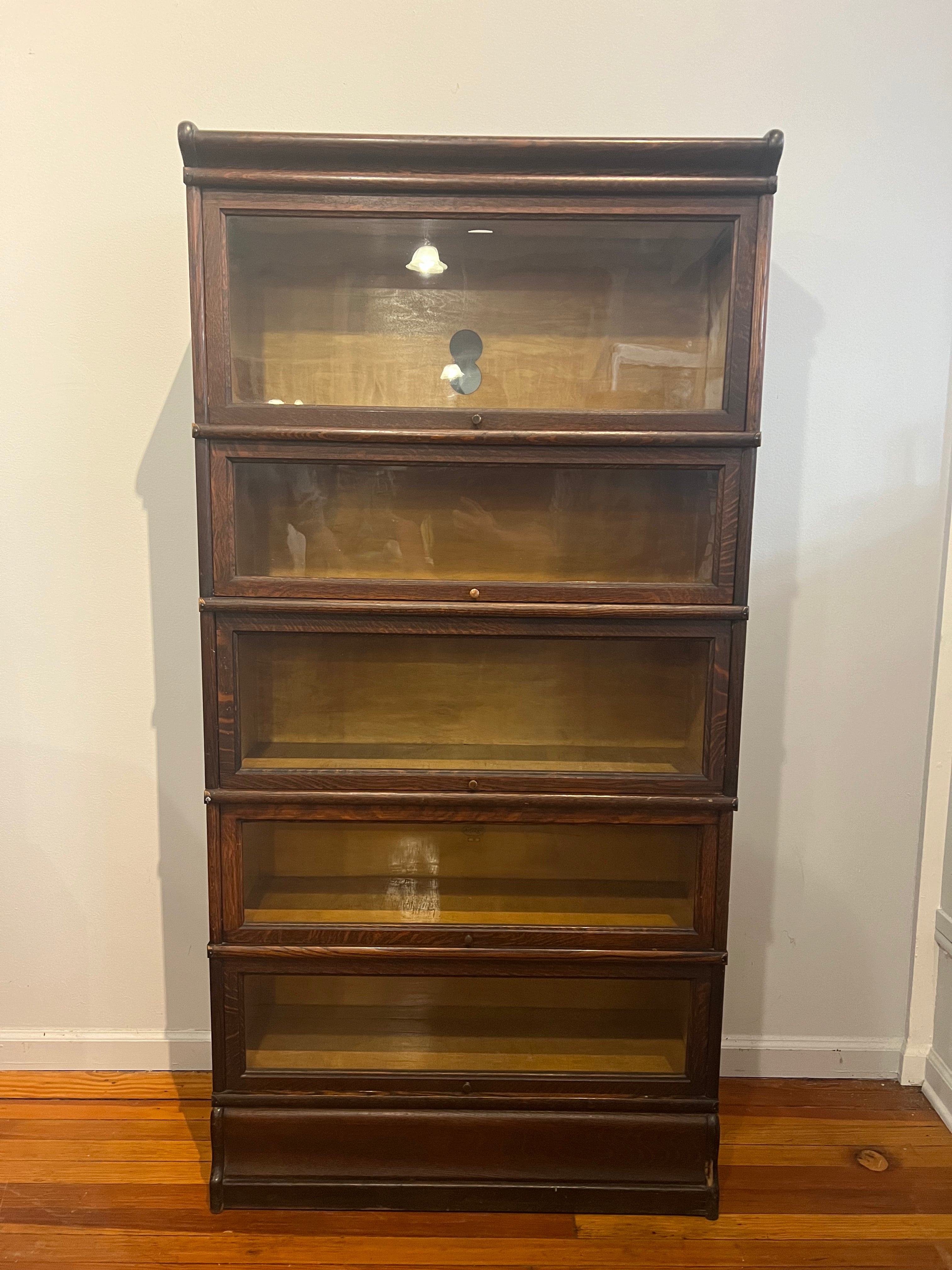 Five Shelf Barrister Bookcase