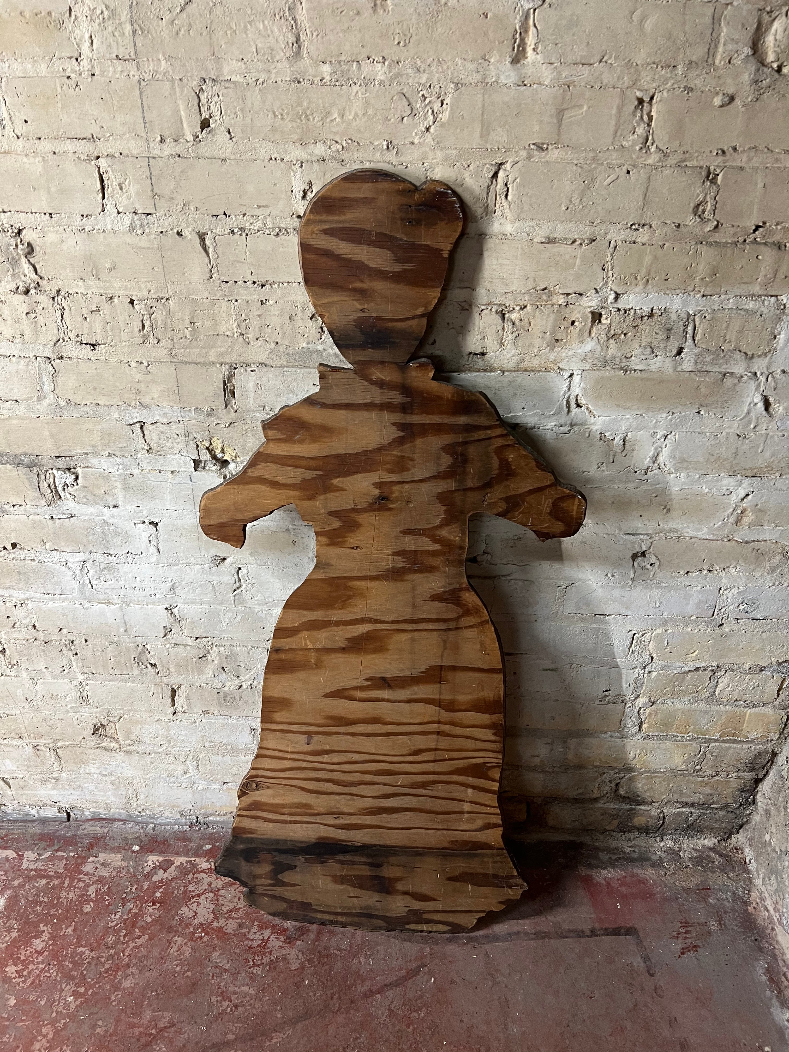 Vintage Wood Caroler Singing - Woman