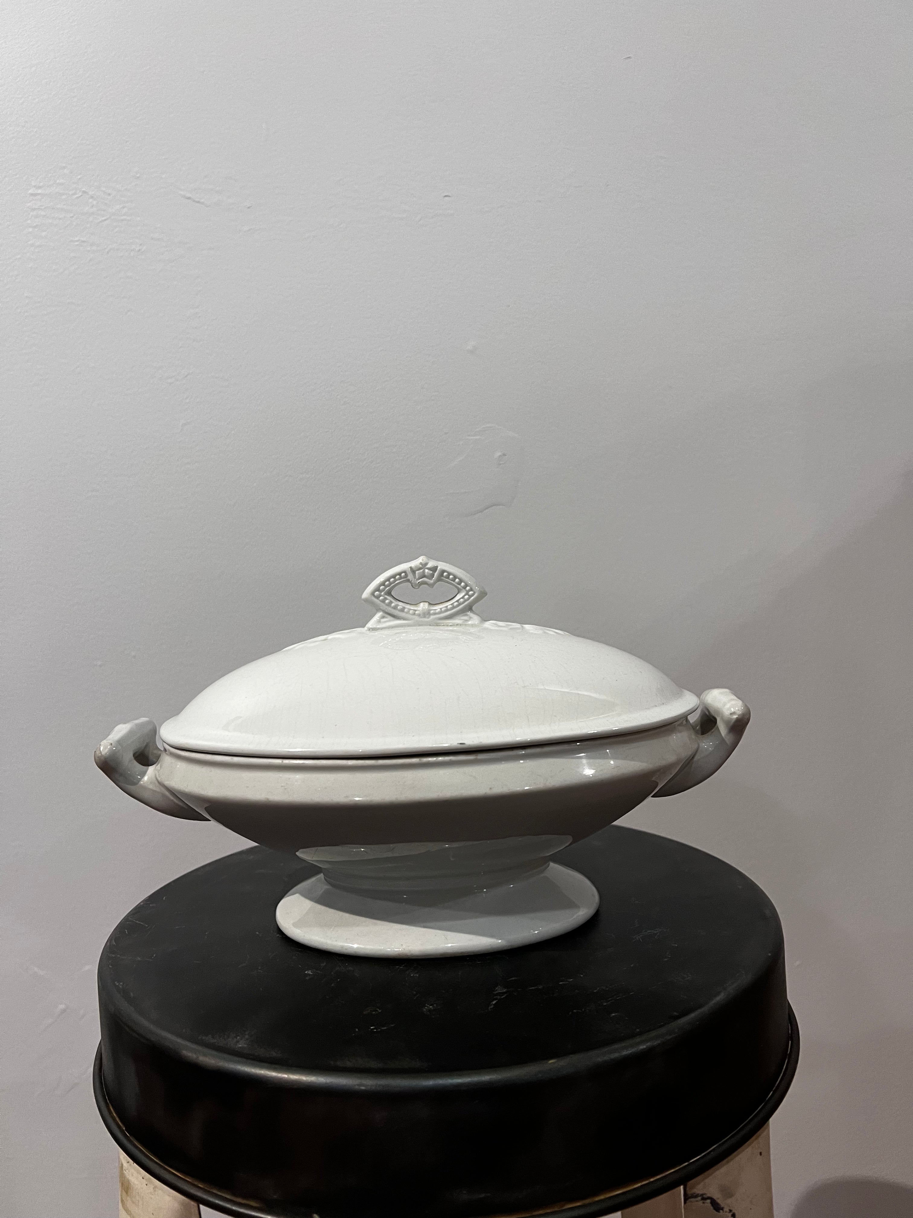Vintage White Soup Tureen
