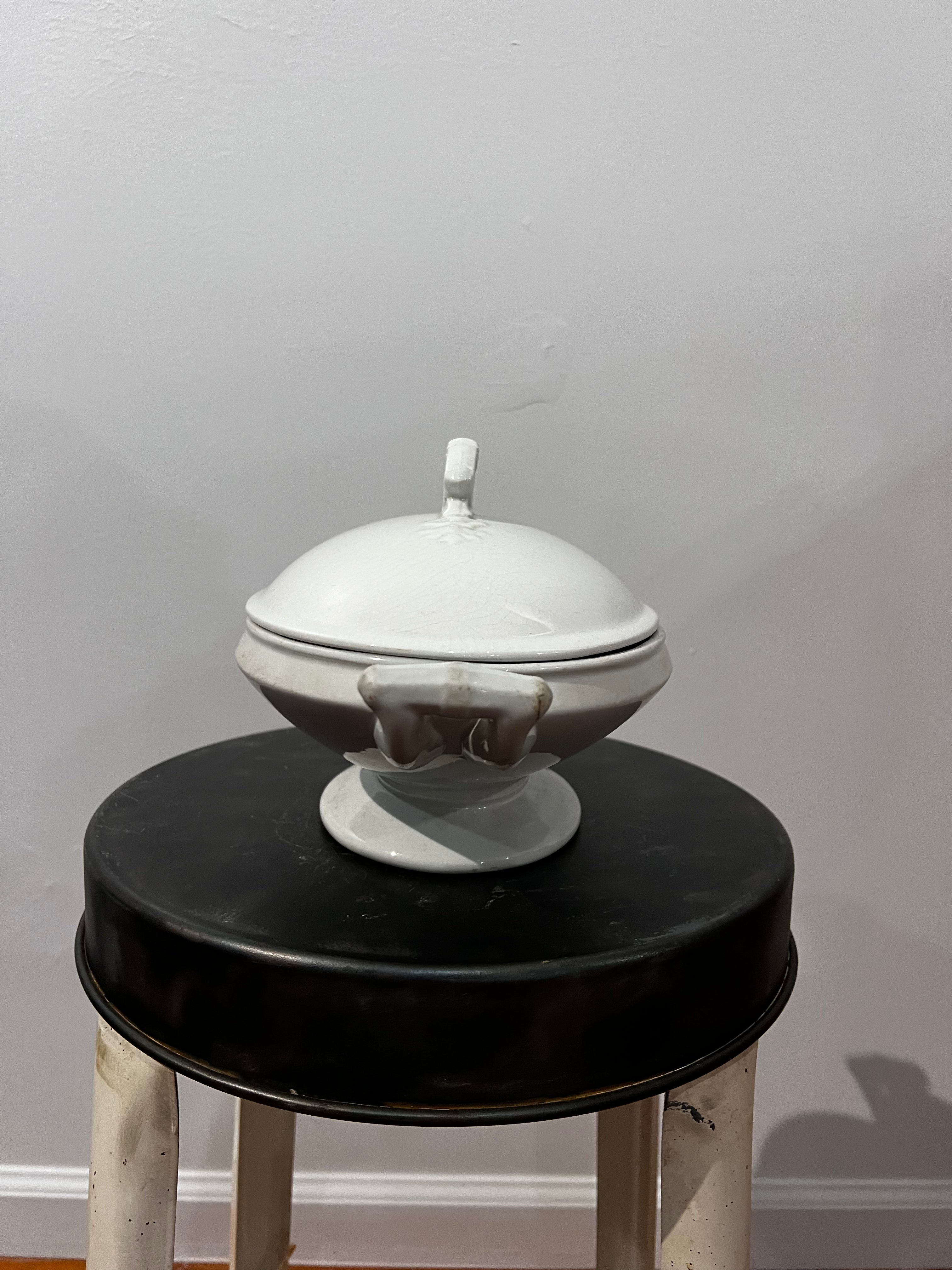 Vintage White Soup Tureen
