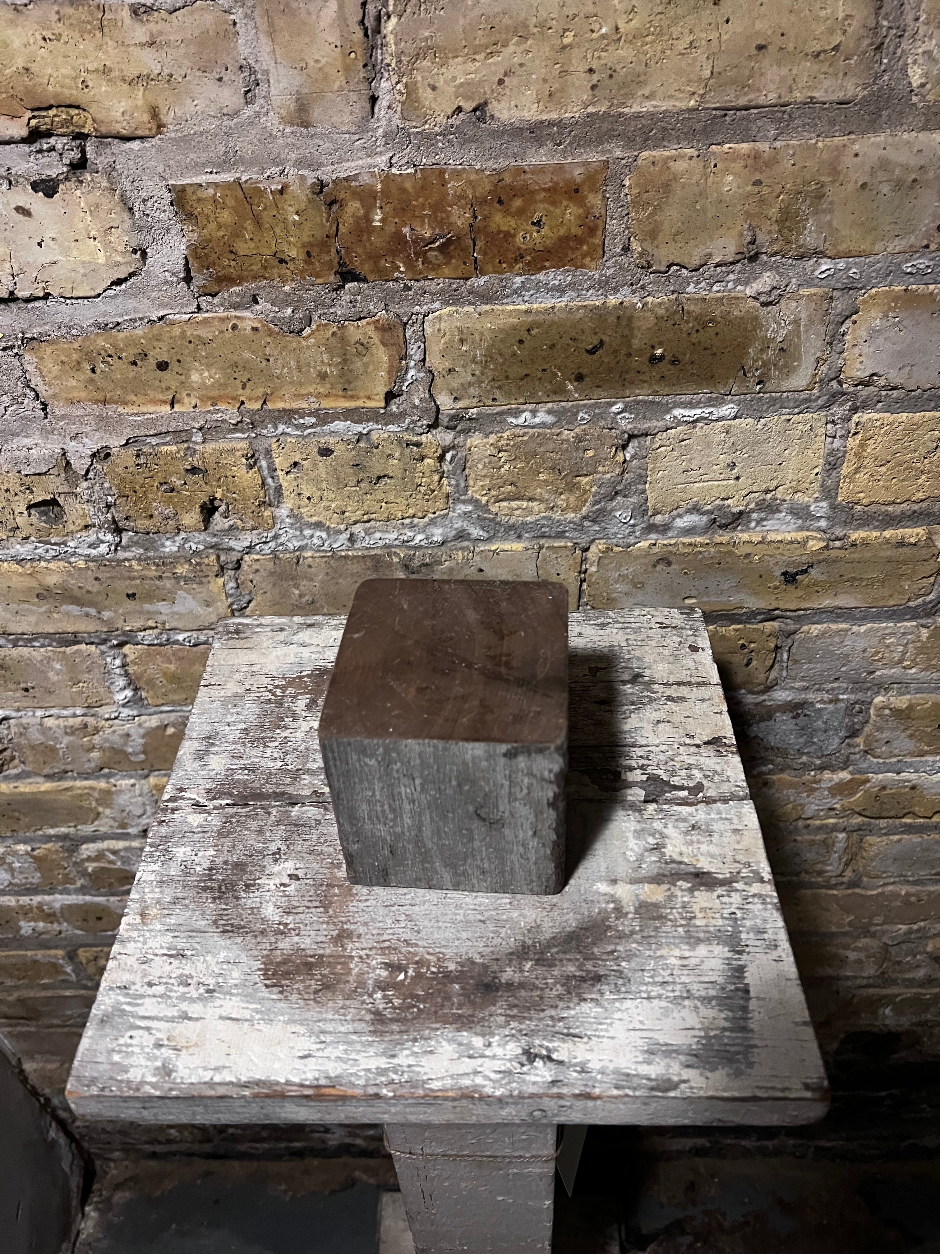 Wood Block Candle Sm.