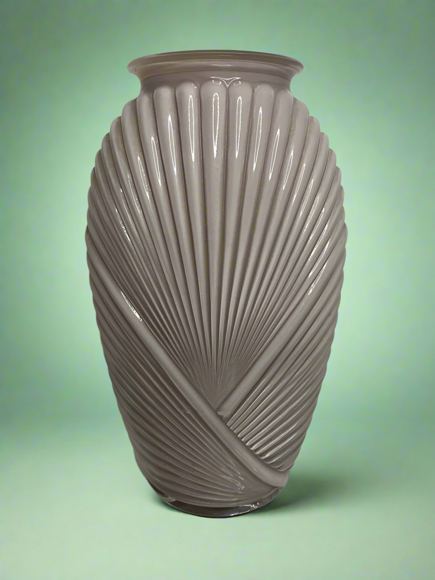 Vintage Decorative Ribbed Interior Coated Vase