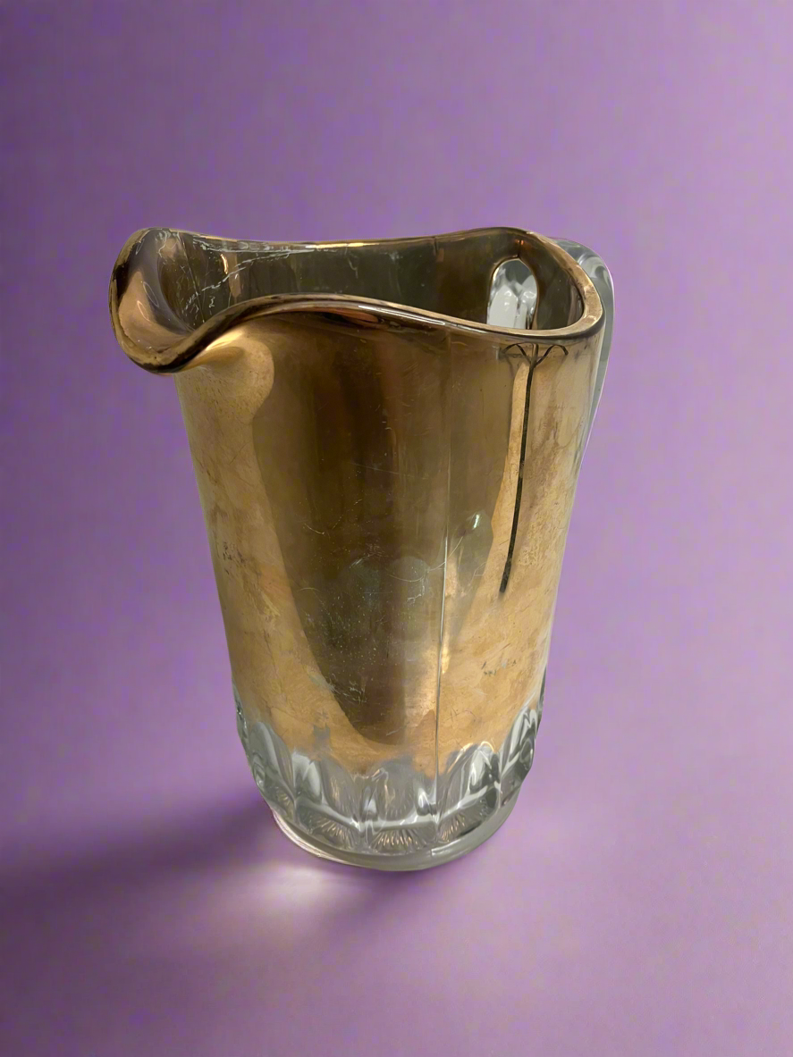 Pressed Glass Gold Pitcher