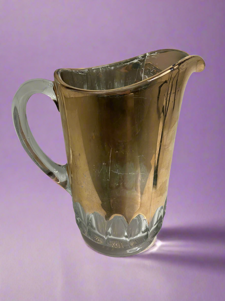 Pressed Glass Gold Pitcher