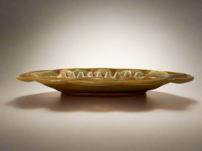 MCM Glazed Ceramic Intertwined Fat Lava Style Ashtray
