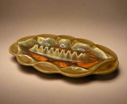 MCM Glazed Ceramic Intertwined Fat Lava Style Ashtray