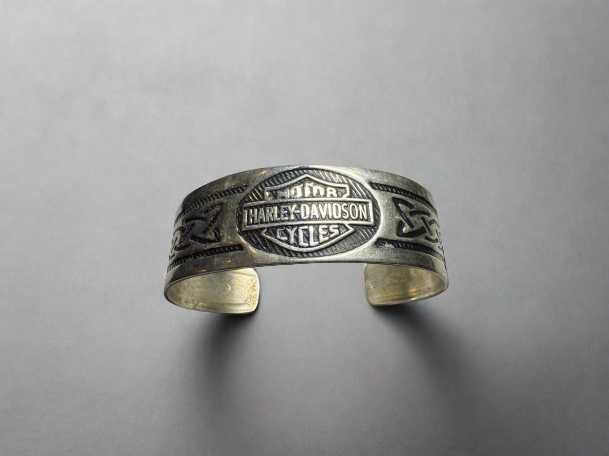 Sterling Silver Harley Davidson Cuff Bracelet