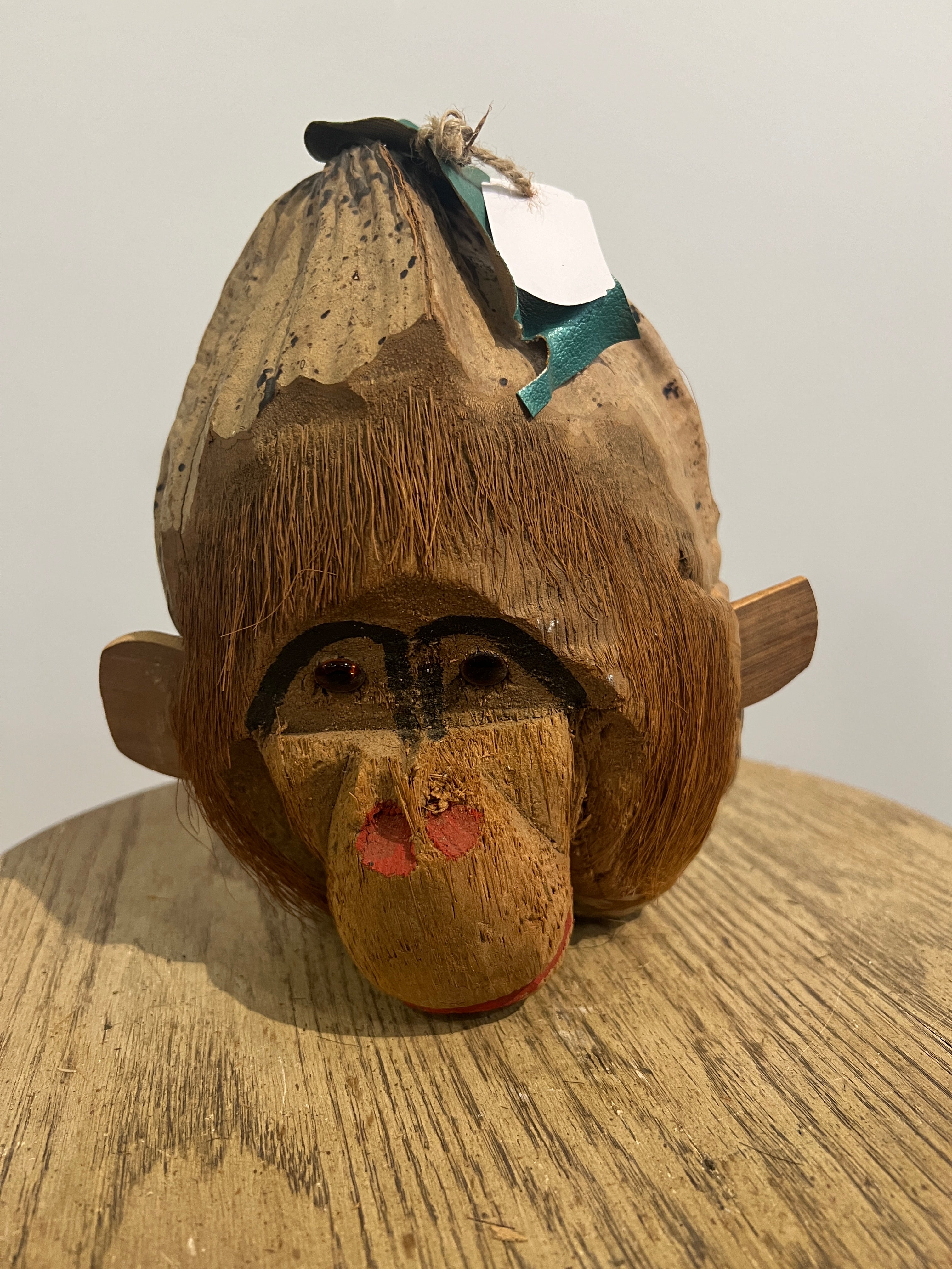 Vintage Carved Coconut Head