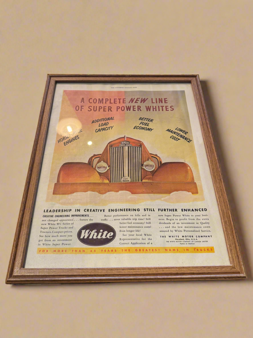Super Power White Framed News Ad