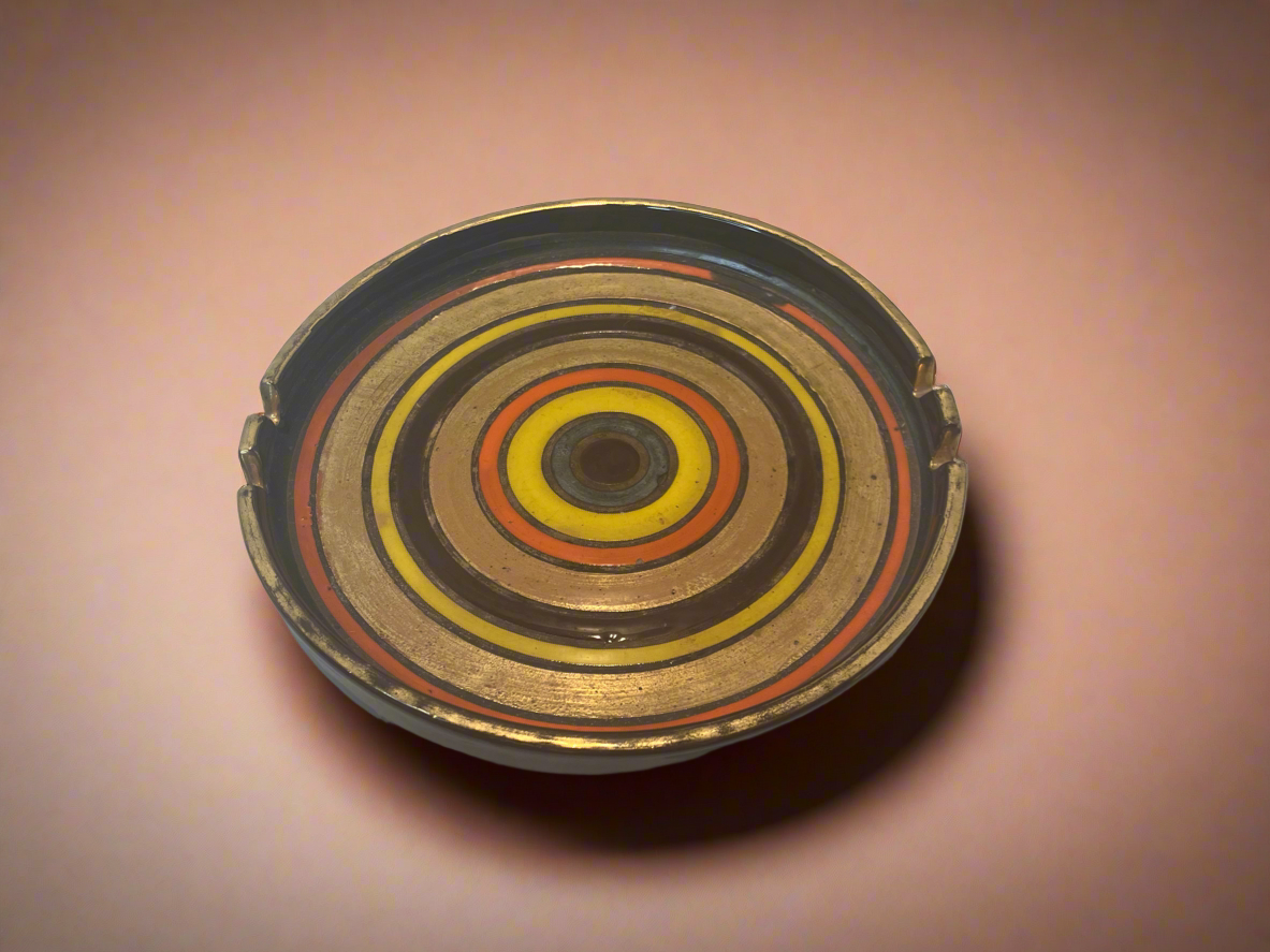 Vintage Circular Studio MCM Pottery Ashtray