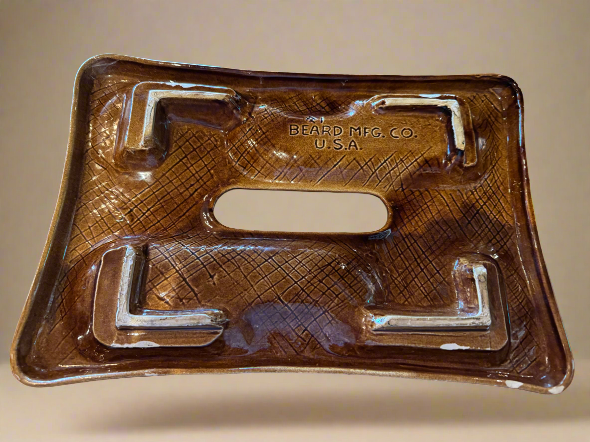 MCM Magazine Rack with Ceramic Ashtray And Coaster Top