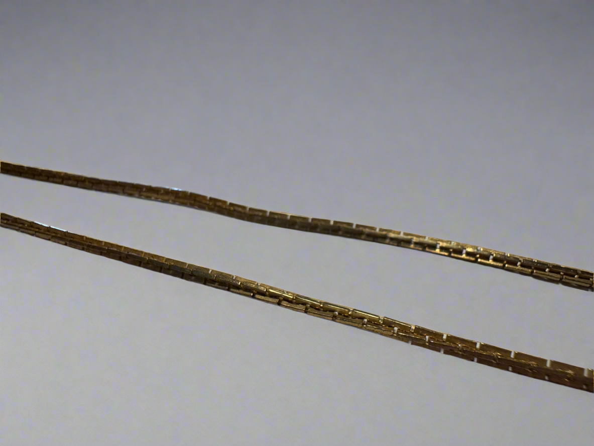 Vintage Brick Link Gold Necklace
