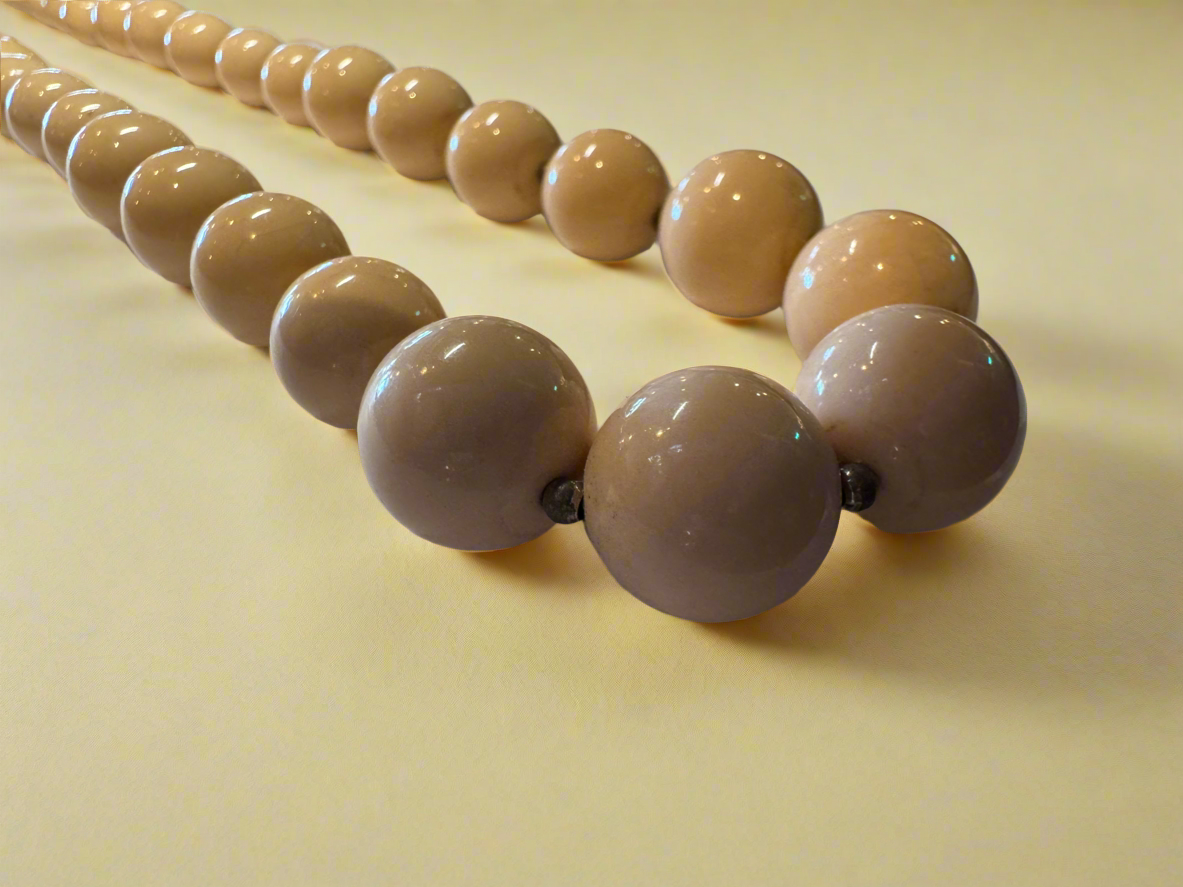Vintage Pink Chunky Beaded Necklace