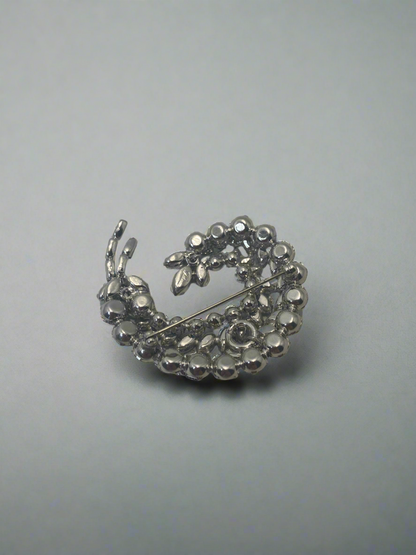 Vintage AB Sherman Cyan Crescent Brooch