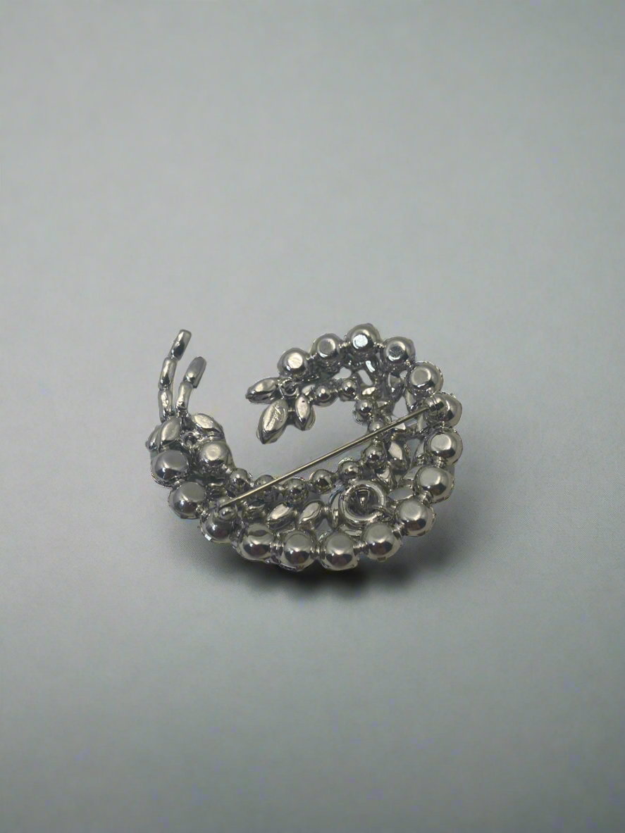 Vintage AB Sherman Cyan Crescent Brooch