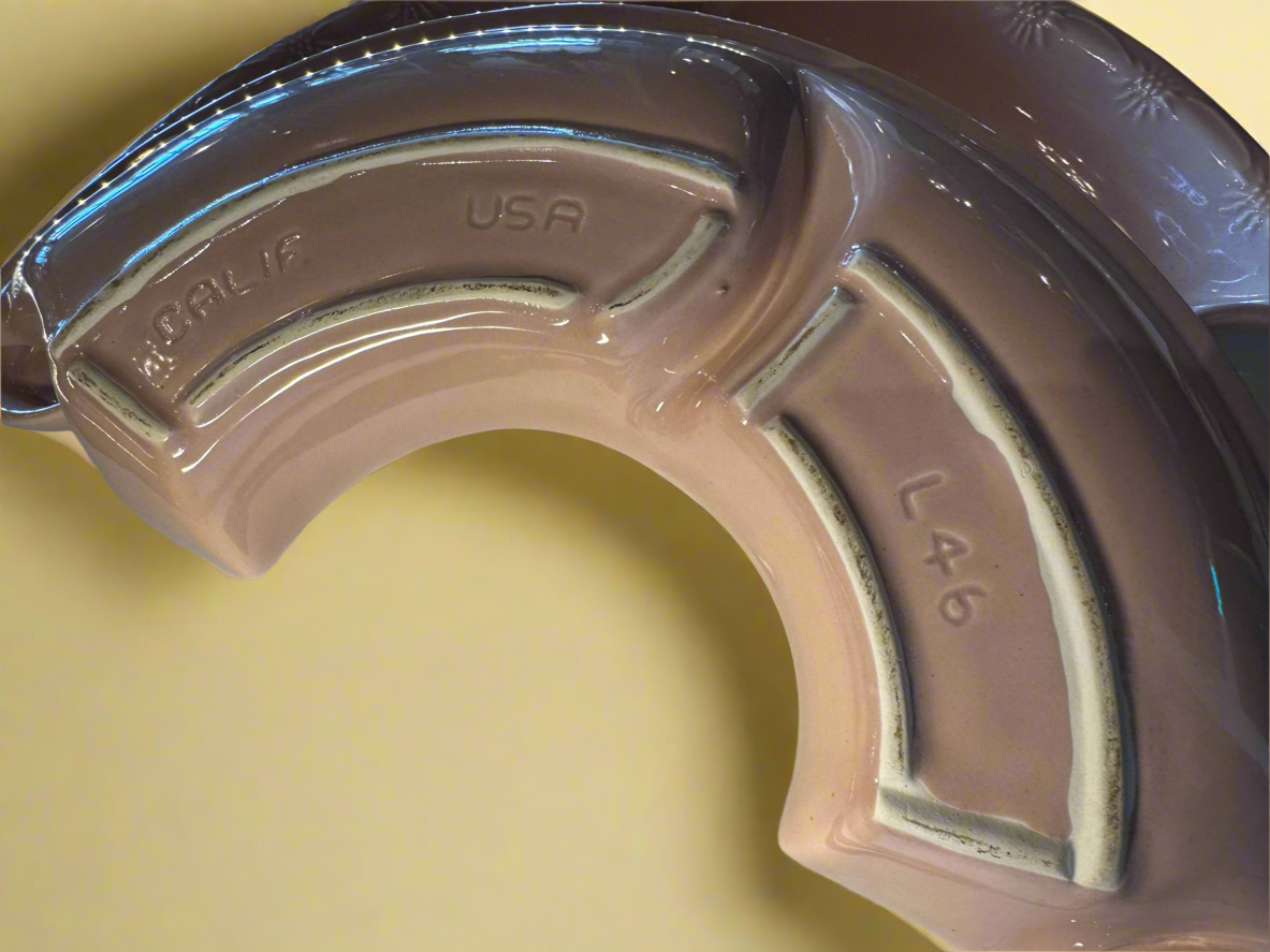 Pink Glazed Ceramic Divided Serving Dish