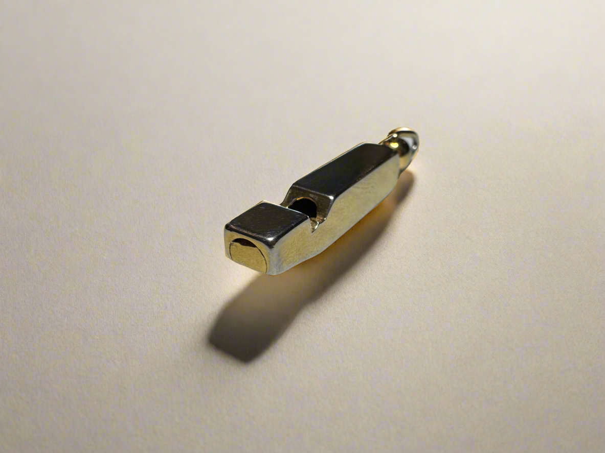 Gold Plated Whistle Pendant