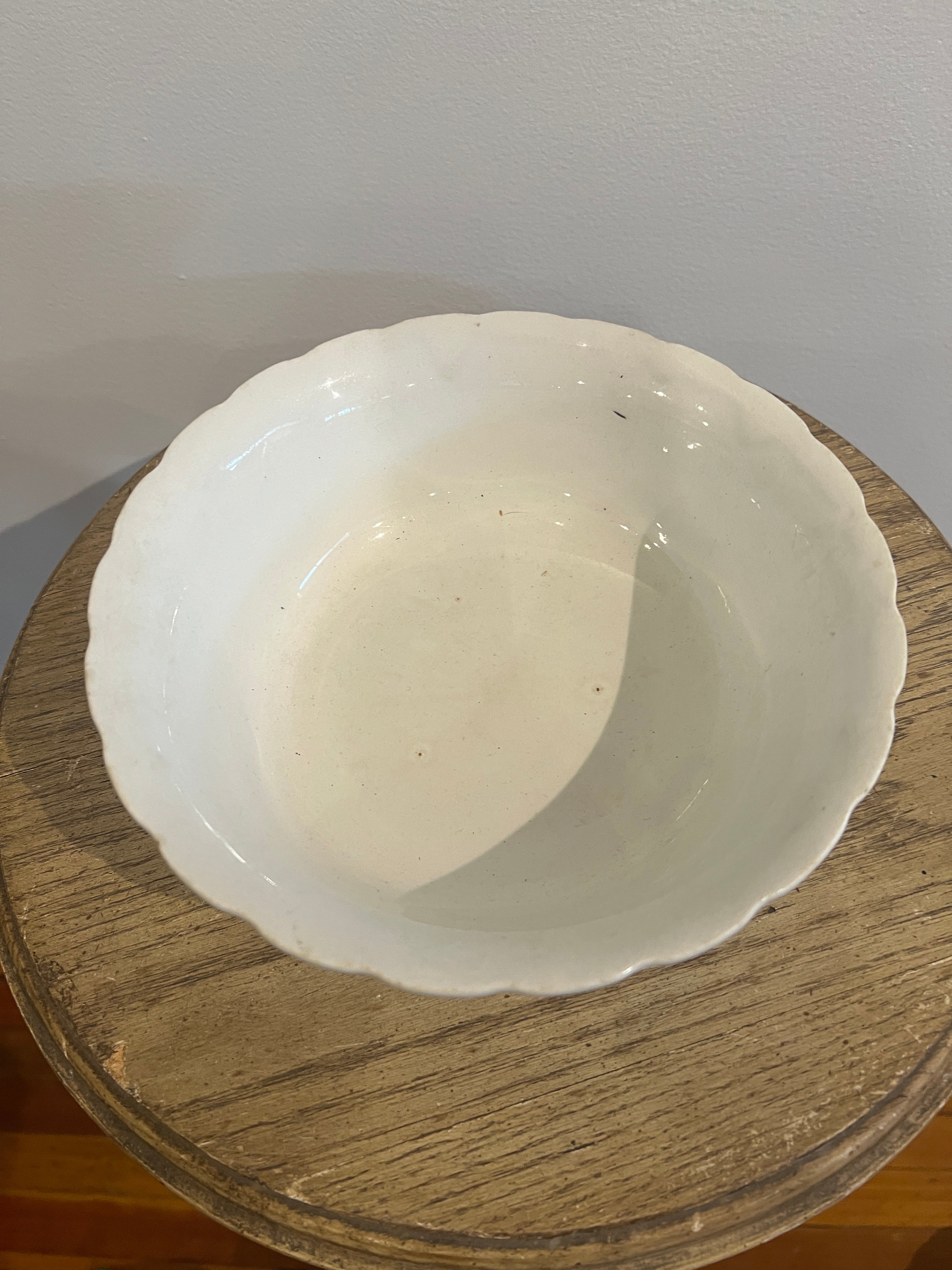 Vintage Scalloped Ceramic Bowl
