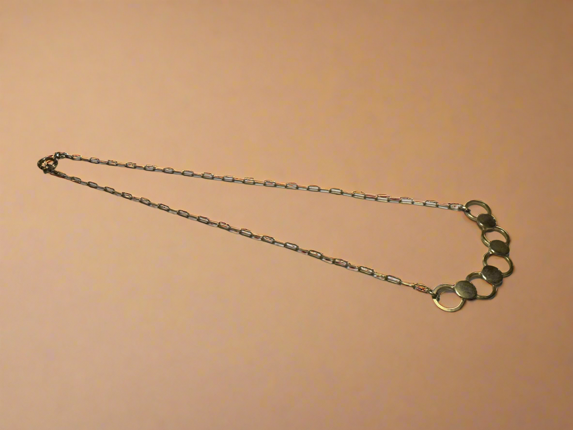MCM Gold Toned Circle Link Necklace