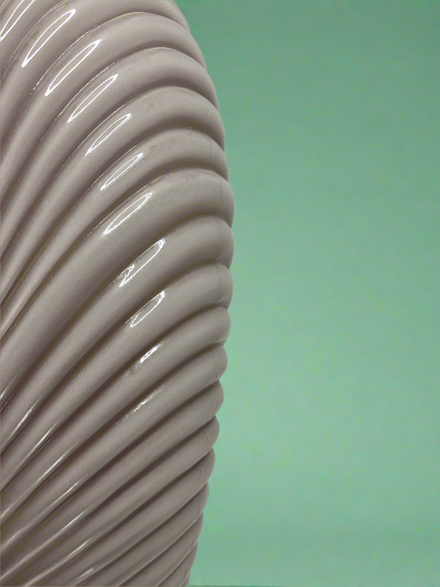 Vintage Decorative Ribbed Interior Coated Vase