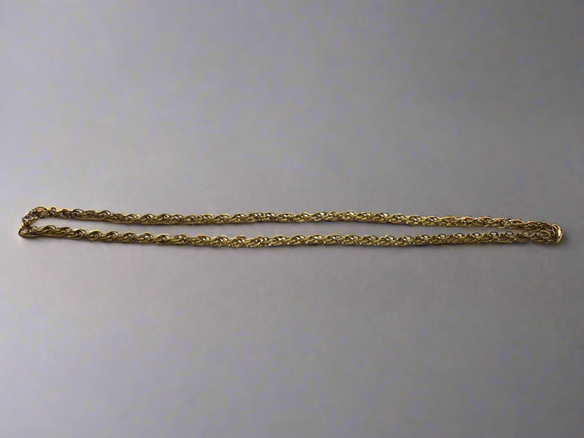 Vintage Gold Rope Chain Necklace