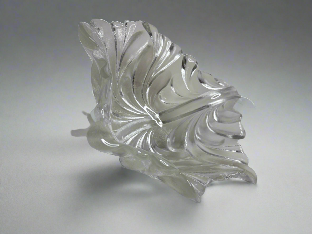 Pressed Glass Leaf Style Centerpiece Bowl