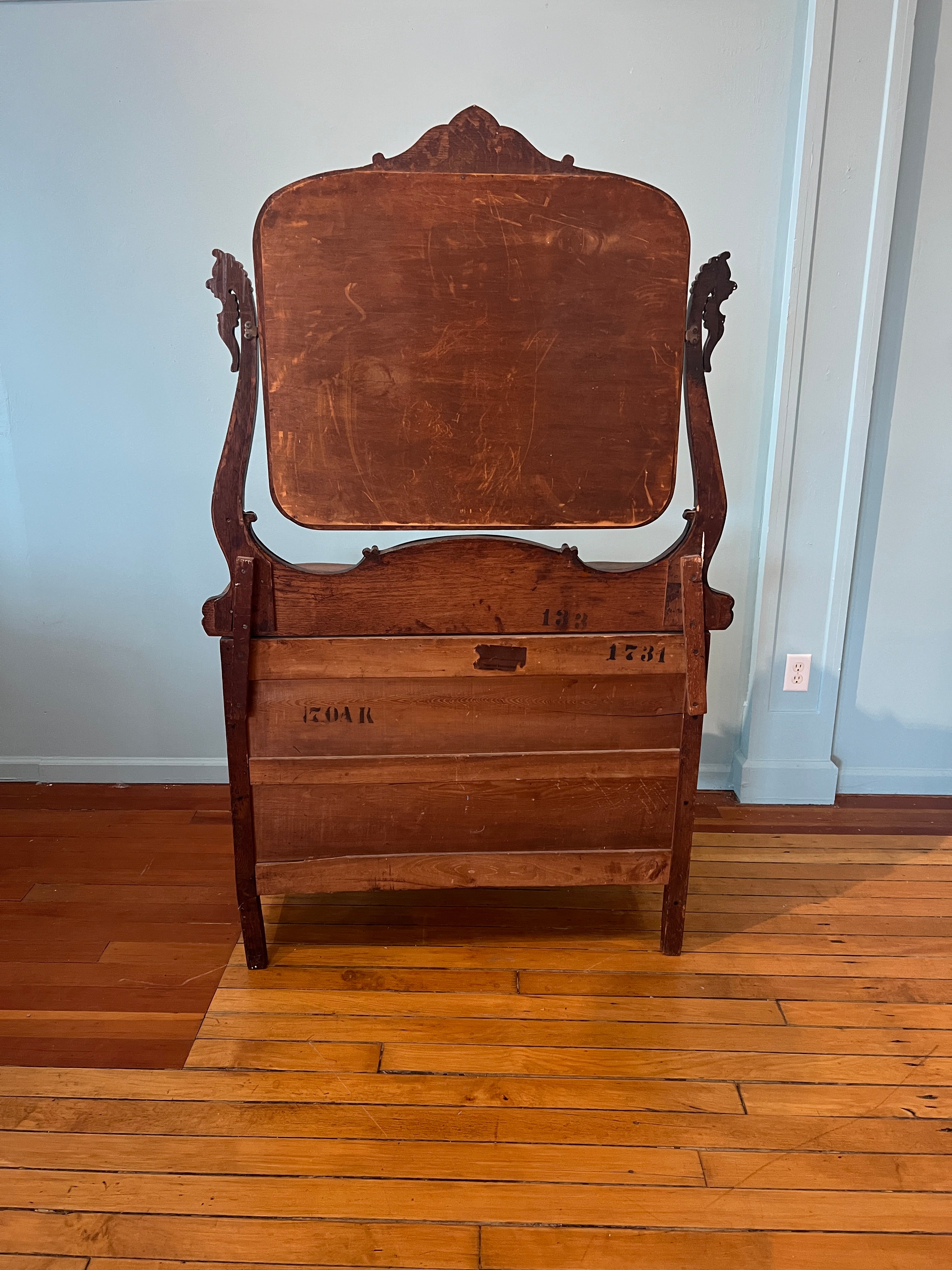 Antique Serpentine Dresser w/ Mirror