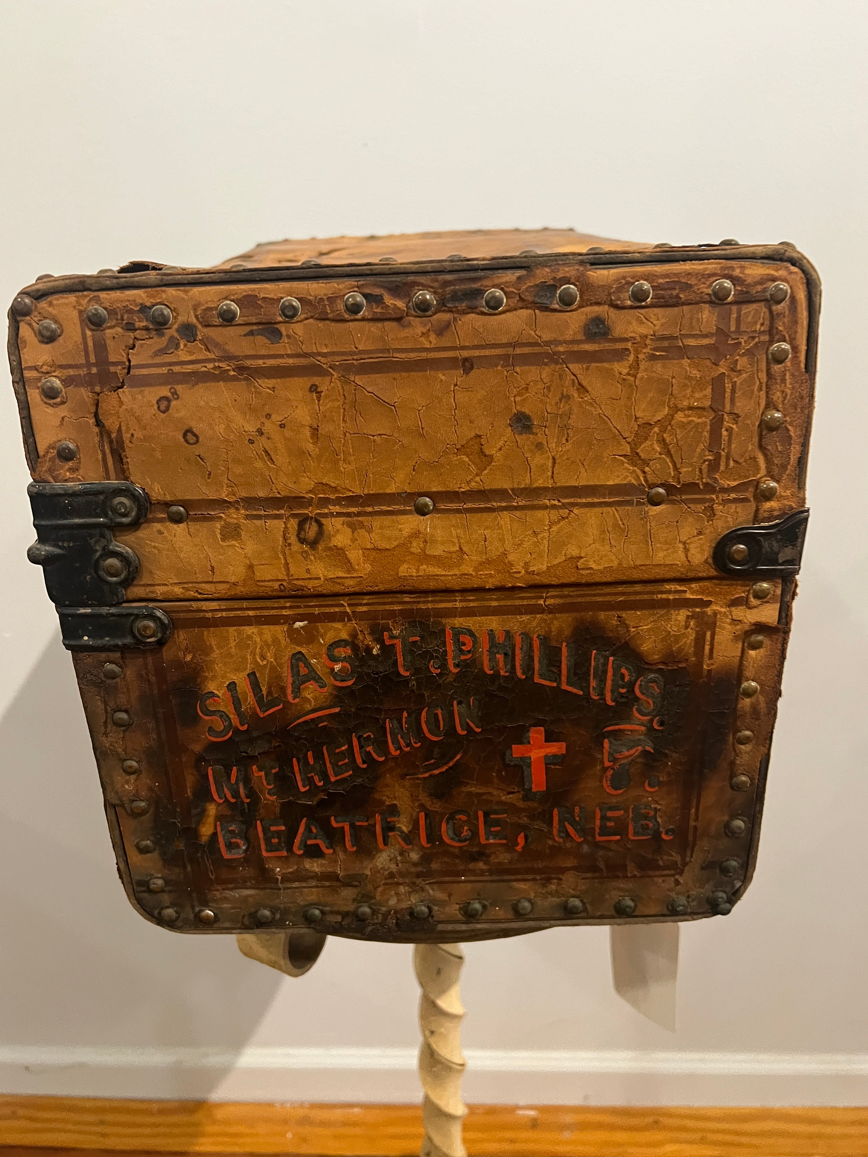 1800's Leather Train Trunk