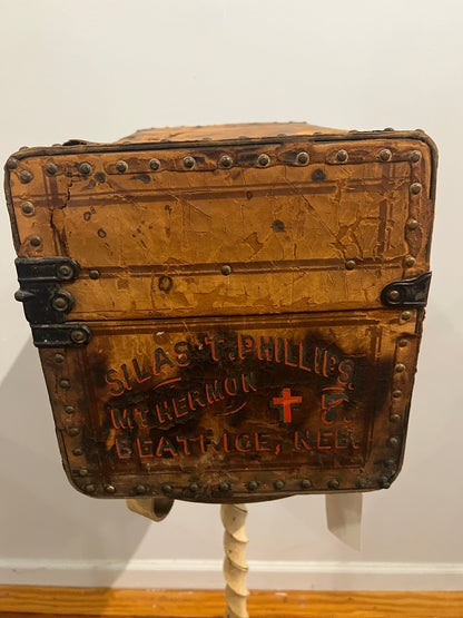 1800's Leather Train Trunk