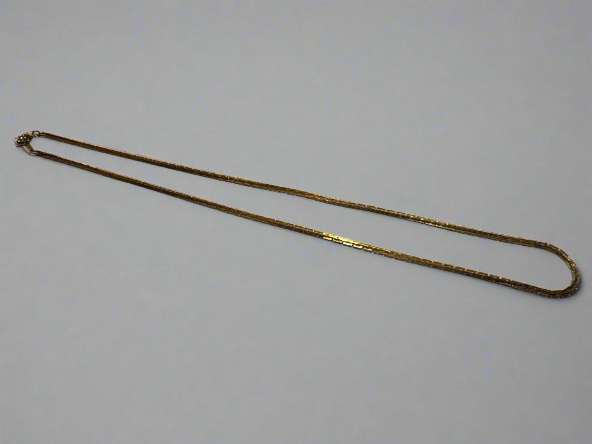 Vintage Brick Link Gold Necklace