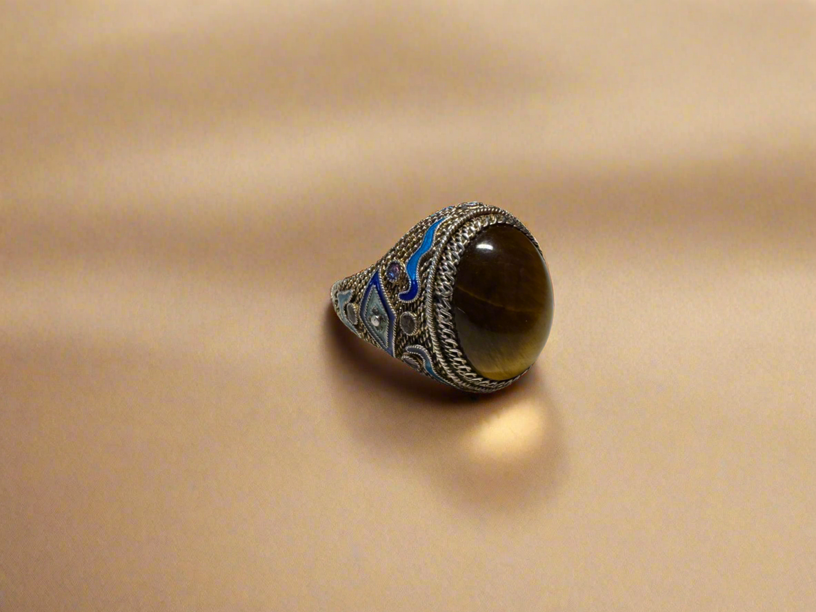 Vintage Filigree Tigers Eye Ring