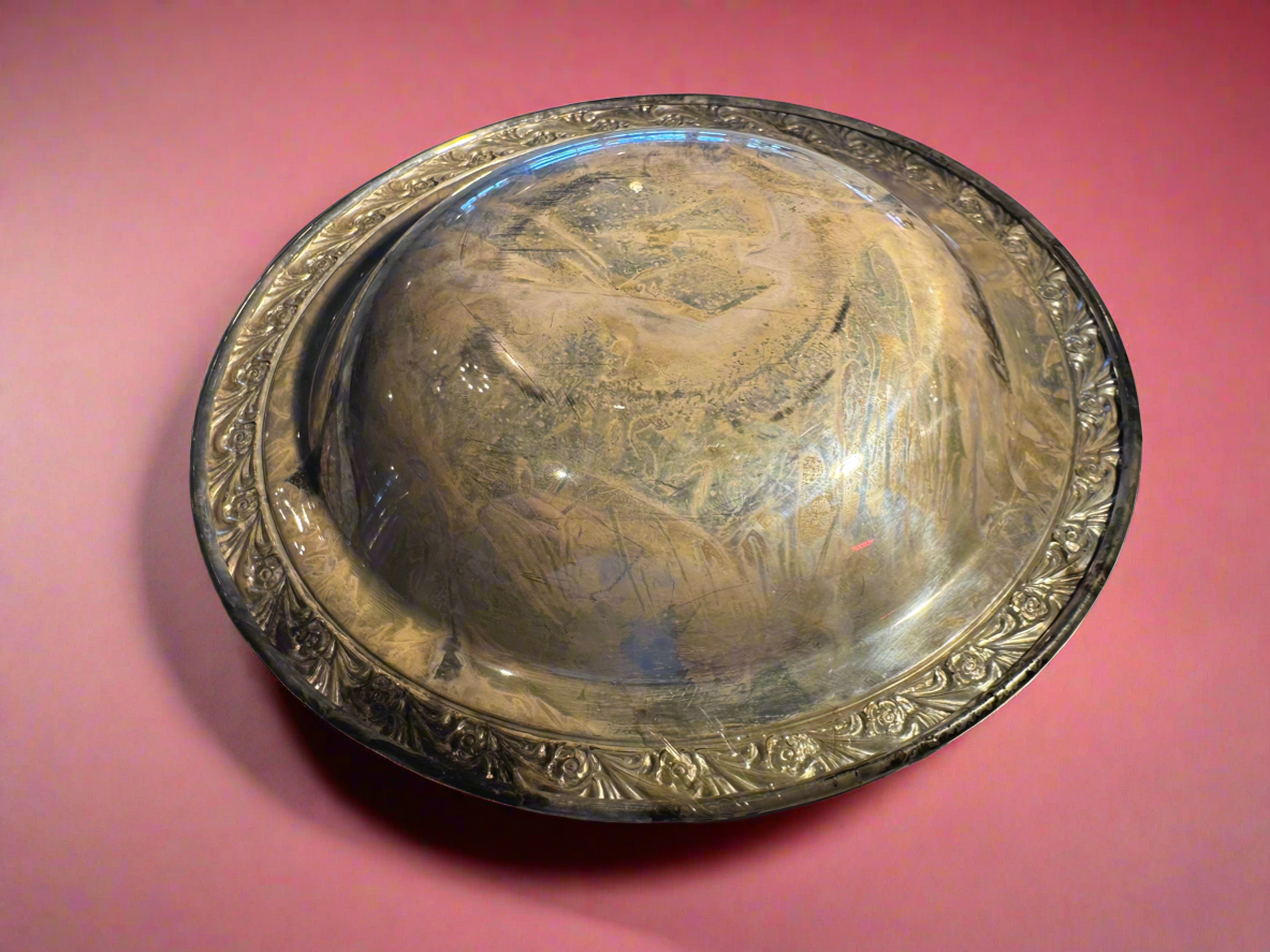 Silver Plated Embossed Serving Bowl