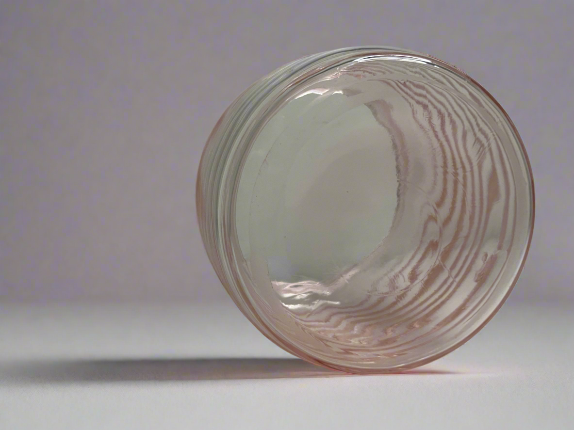 Pink depression Ribbed Cookie Jar
