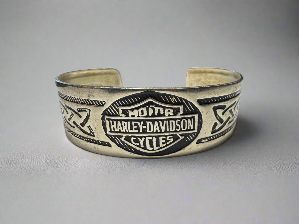 Sterling Silver Harley Davidson Cuff Bracelet