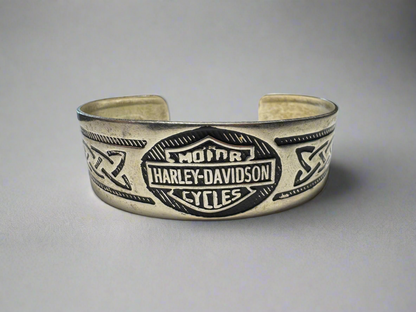Sterling Silver Harley Davidson Cuff Bracelet