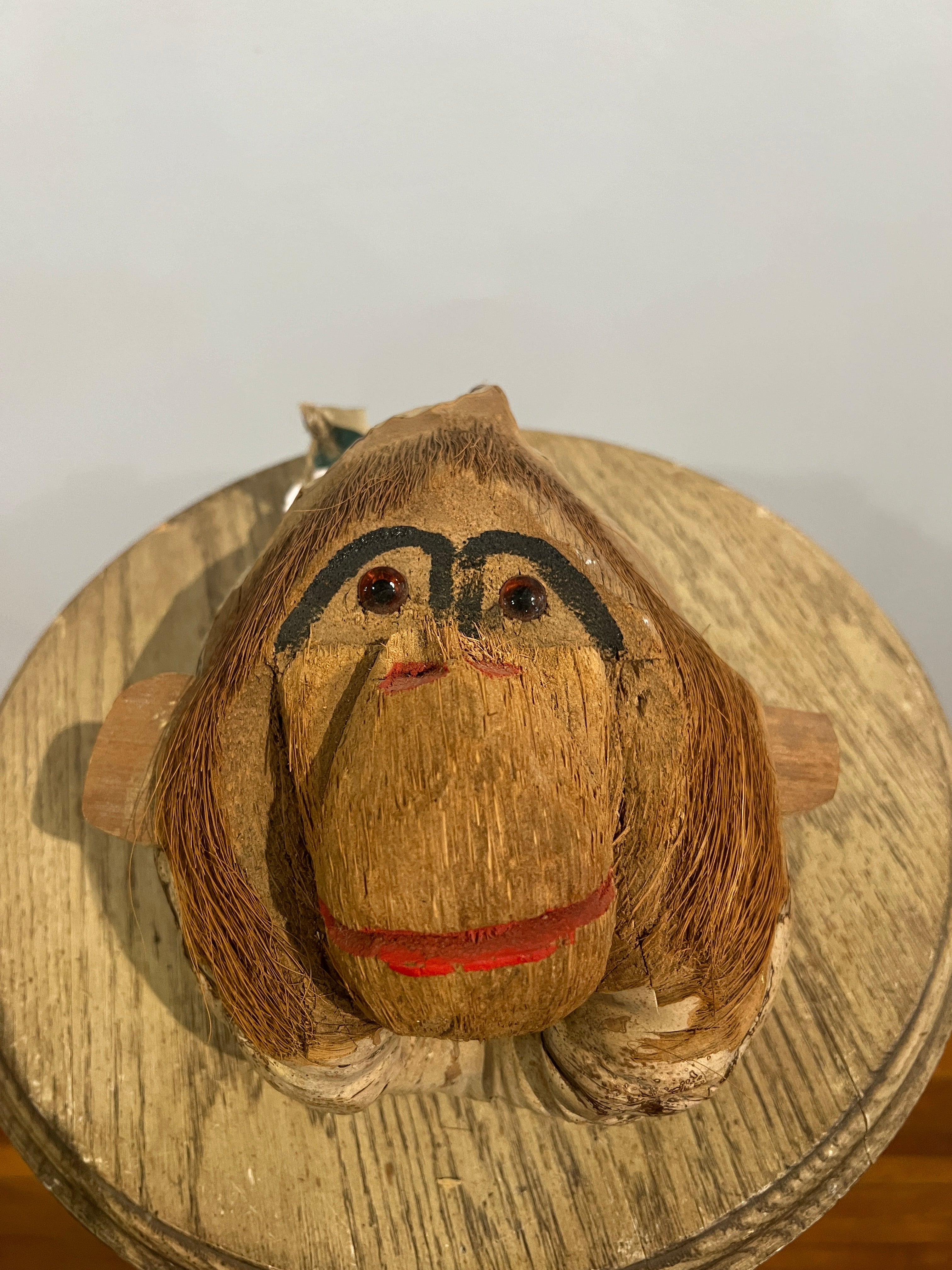 Vintage Carved Coconut Head