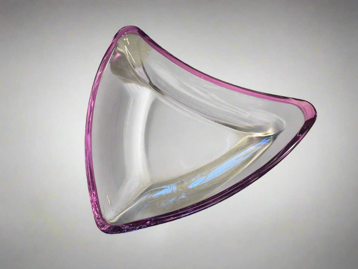 Purple Banded MCM Triangular Dish