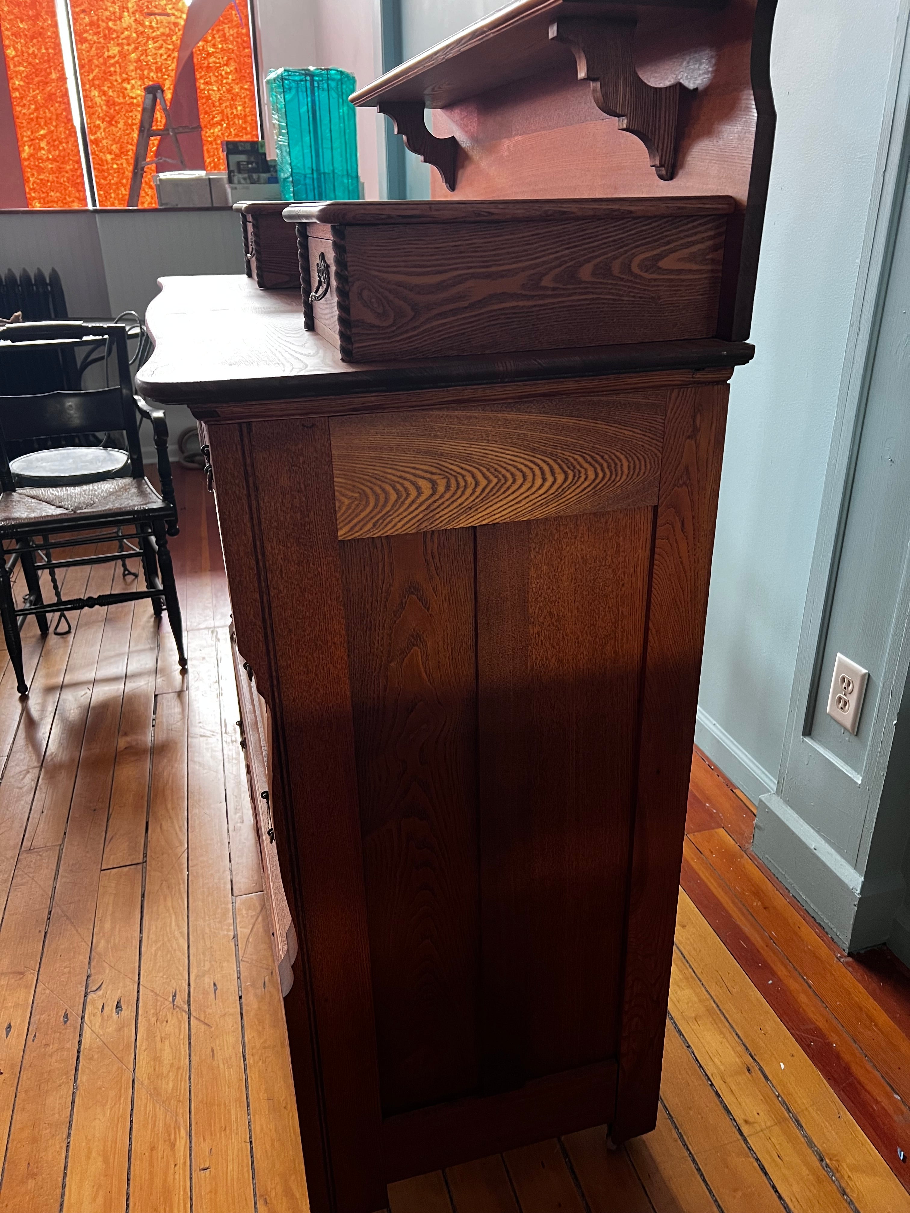 Tall Vintage Oak Dresser