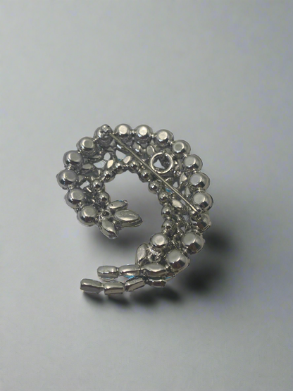 Vintage AB Sherman Cyan Crescent Brooch